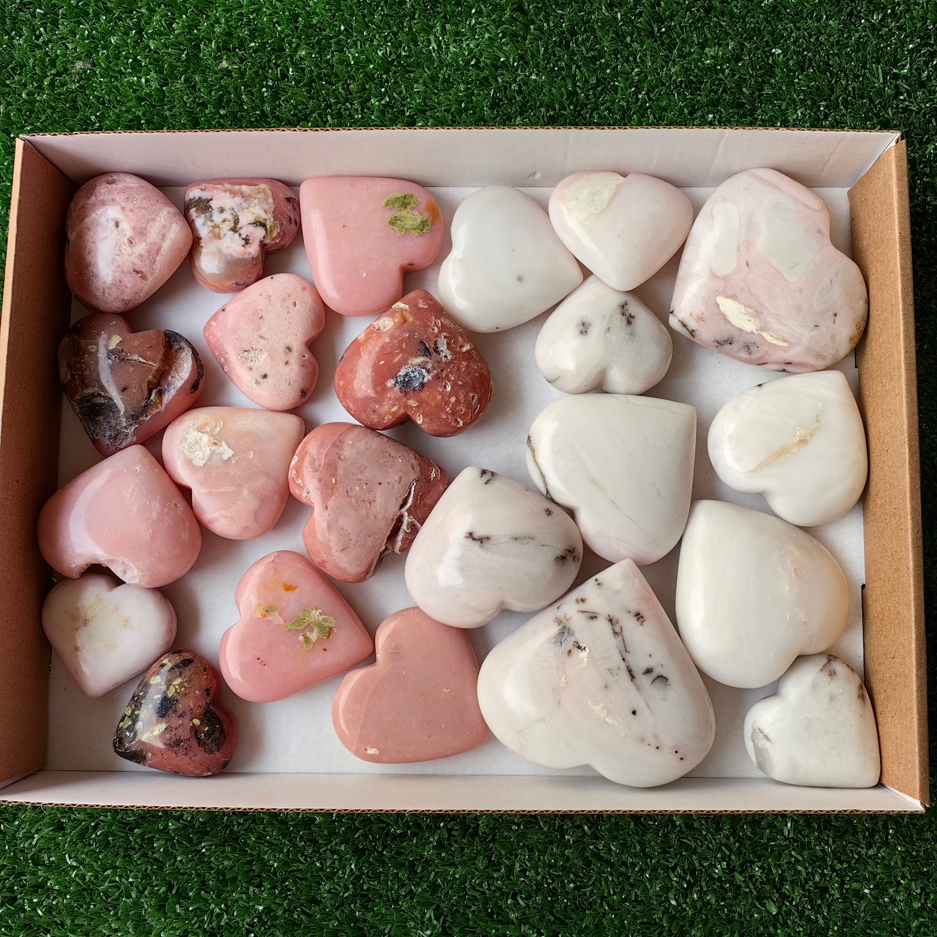 23 pc pink opal hearts
