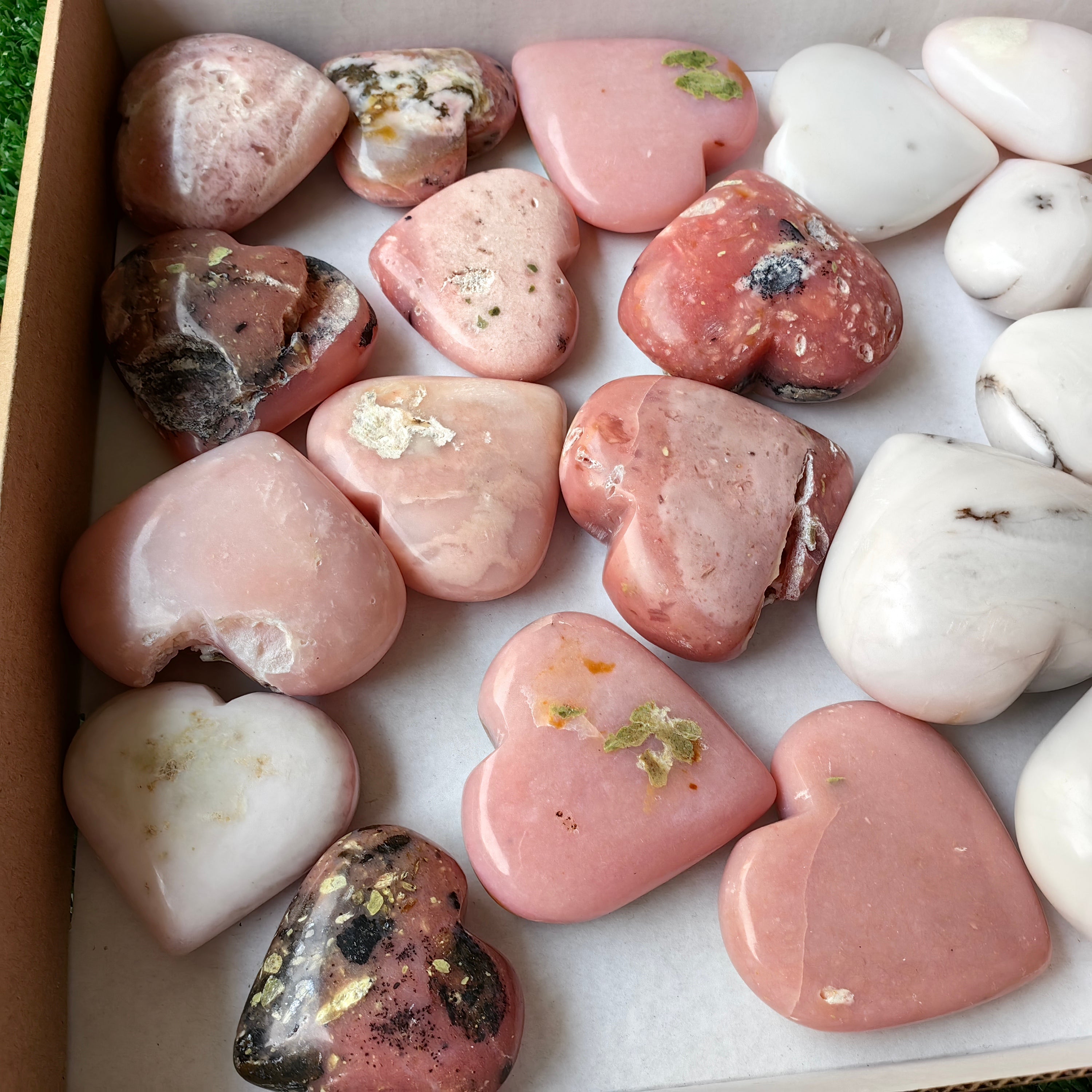 23 pc pink opal hearts