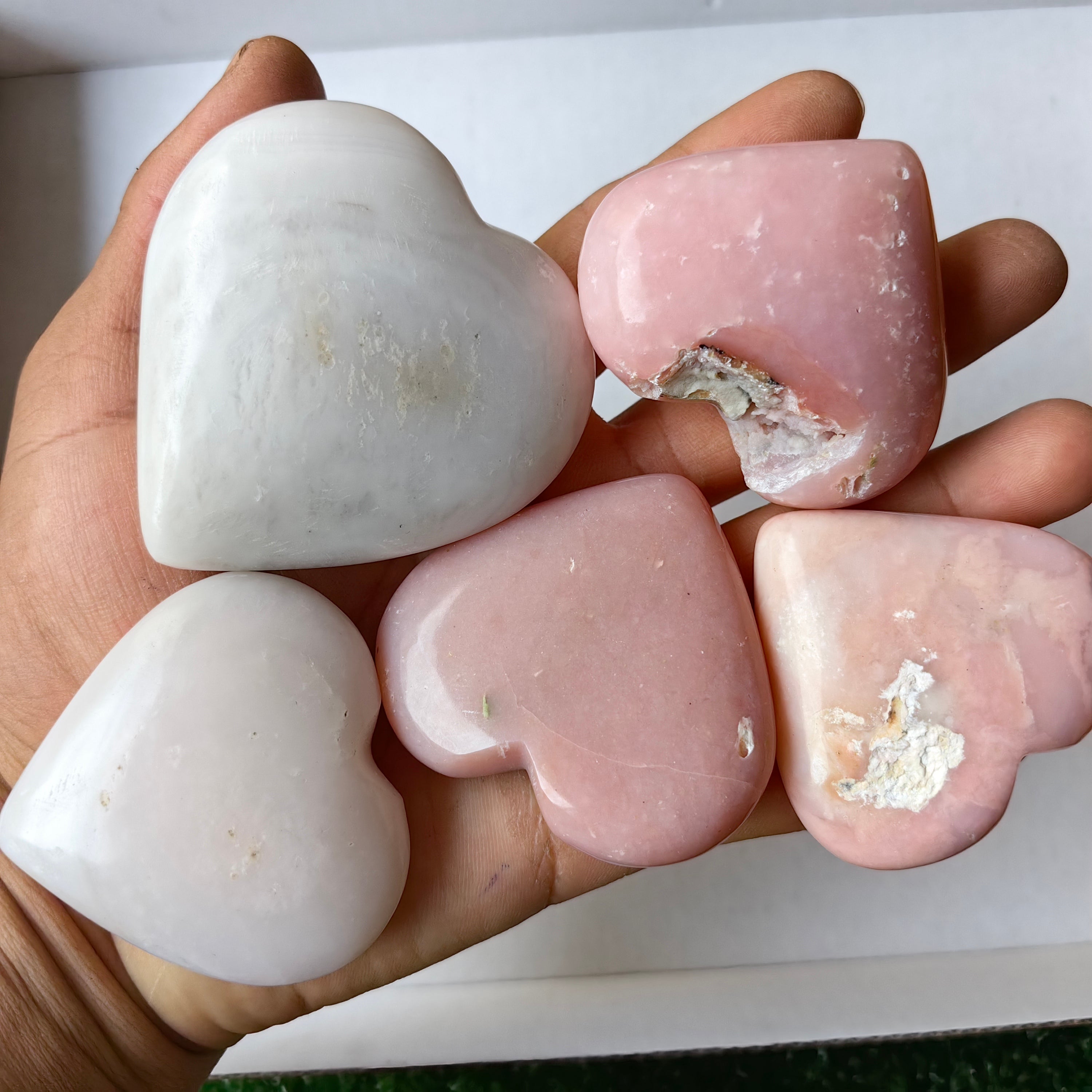 23 pc pink opal hearts