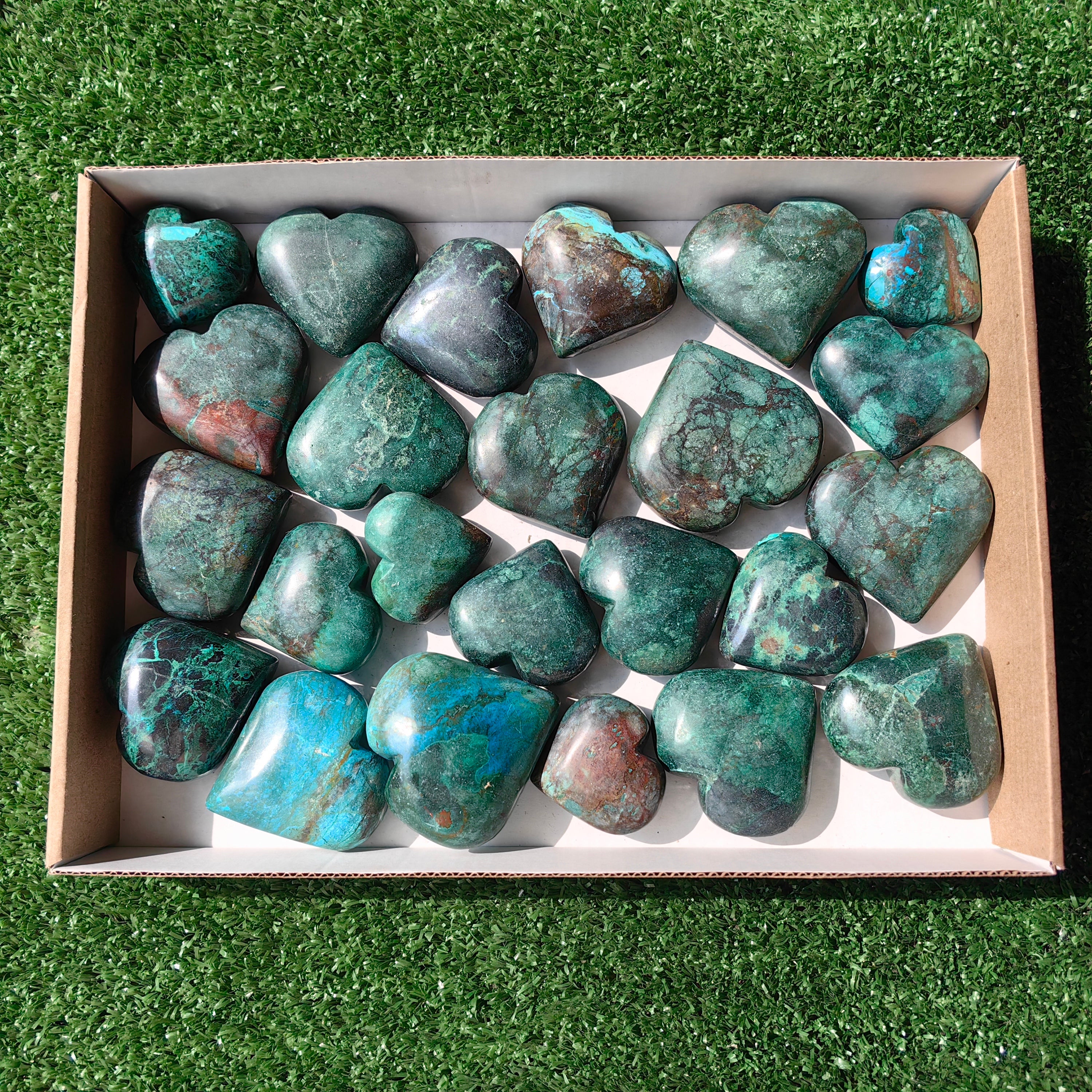 24 pc chrysocolla hearts