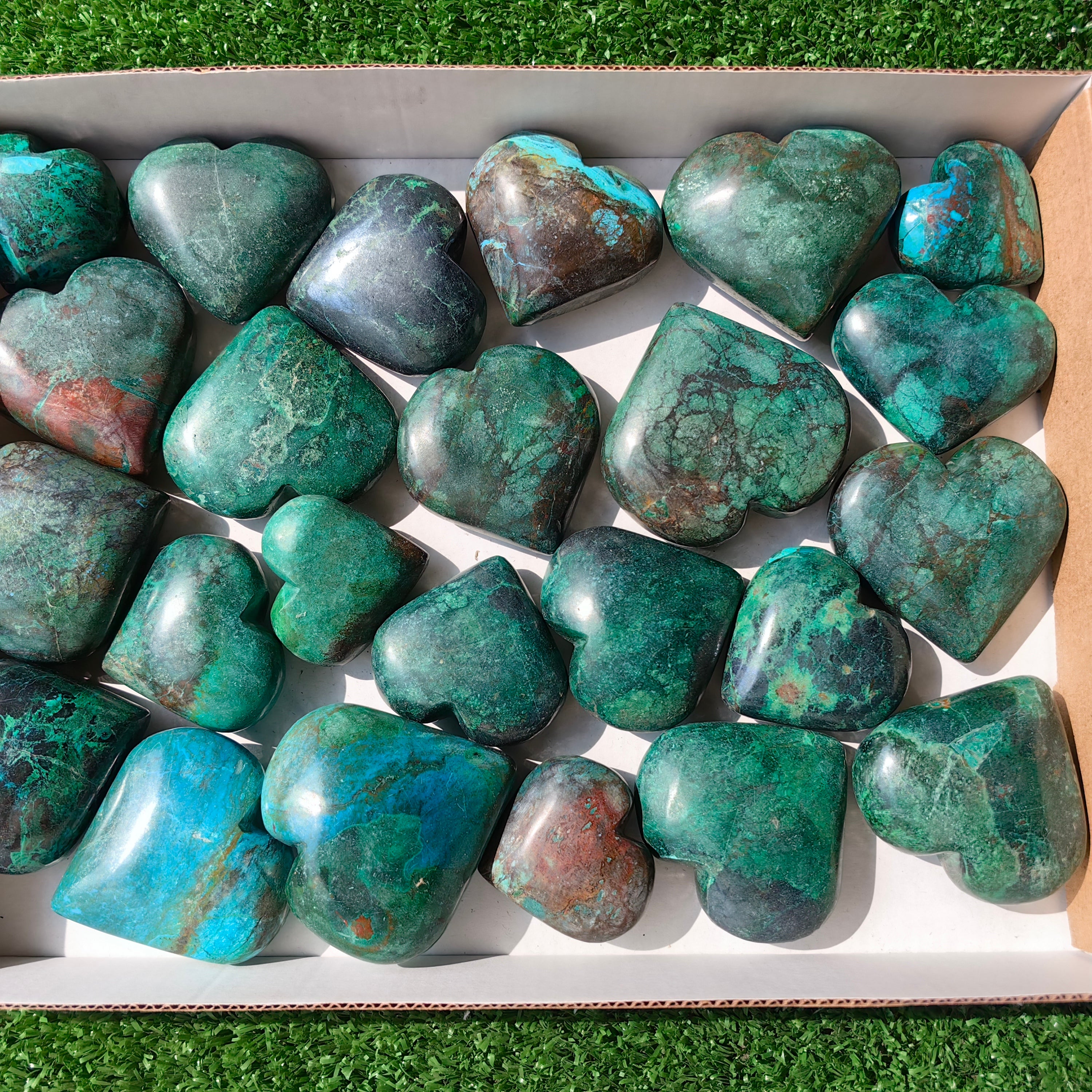 24 pc chrysocolla hearts