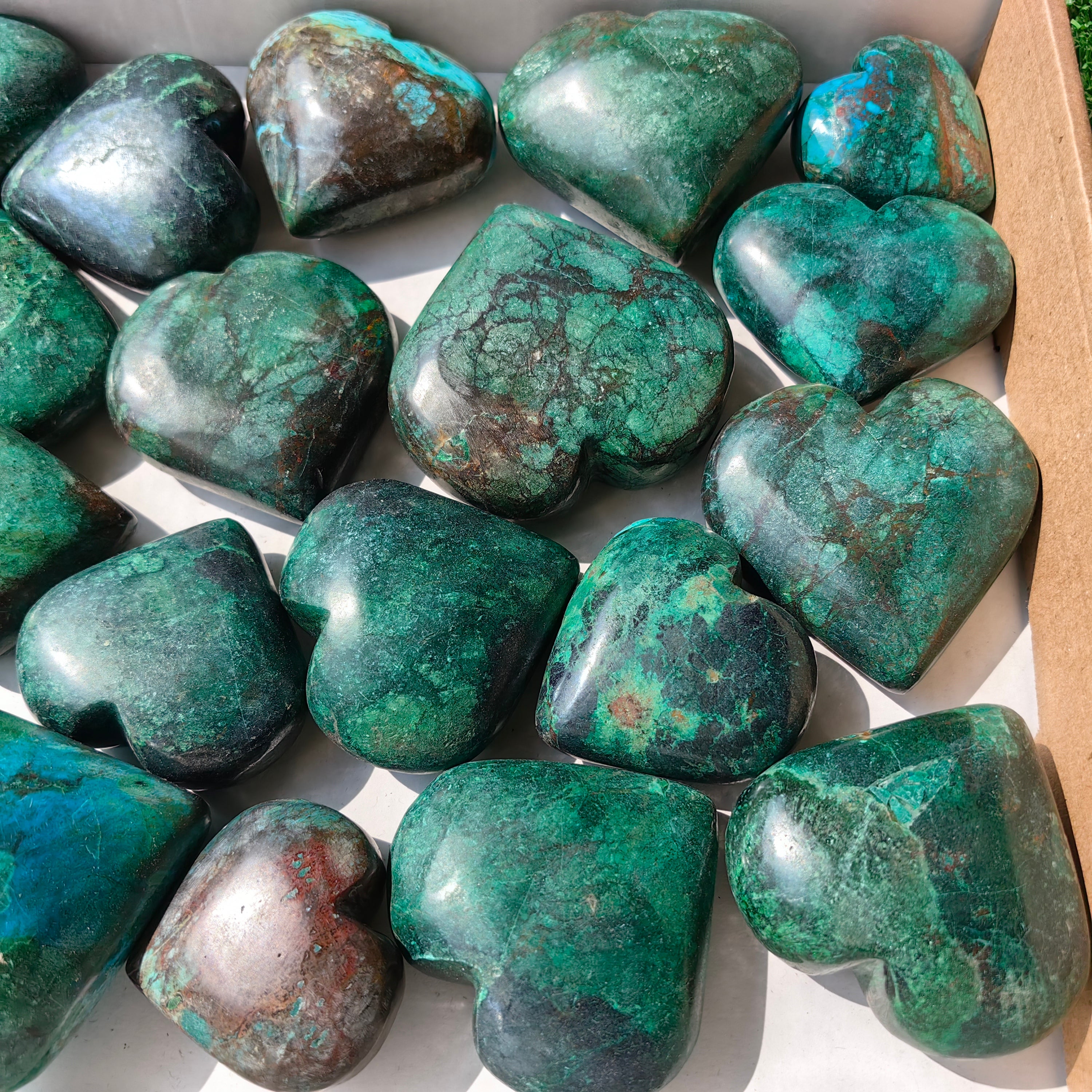 24 pc chrysocolla hearts