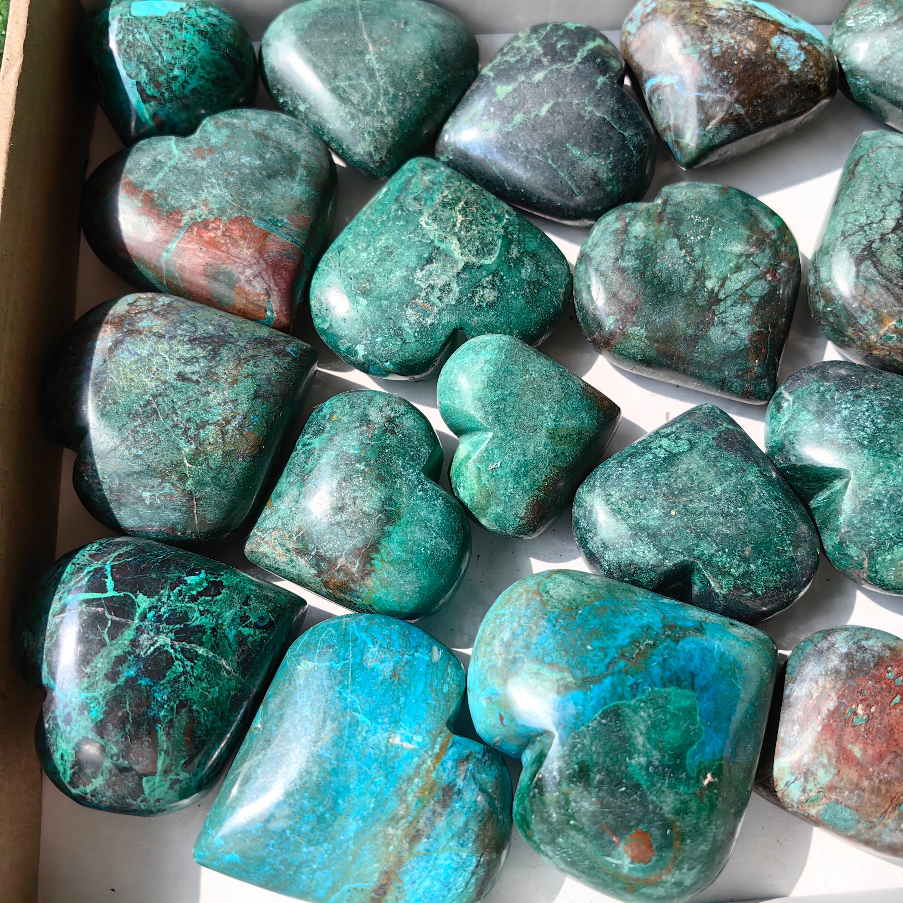 24 pc chrysocolla hearts