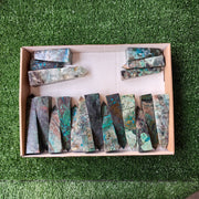 19 pc chrysocolla quartz towers