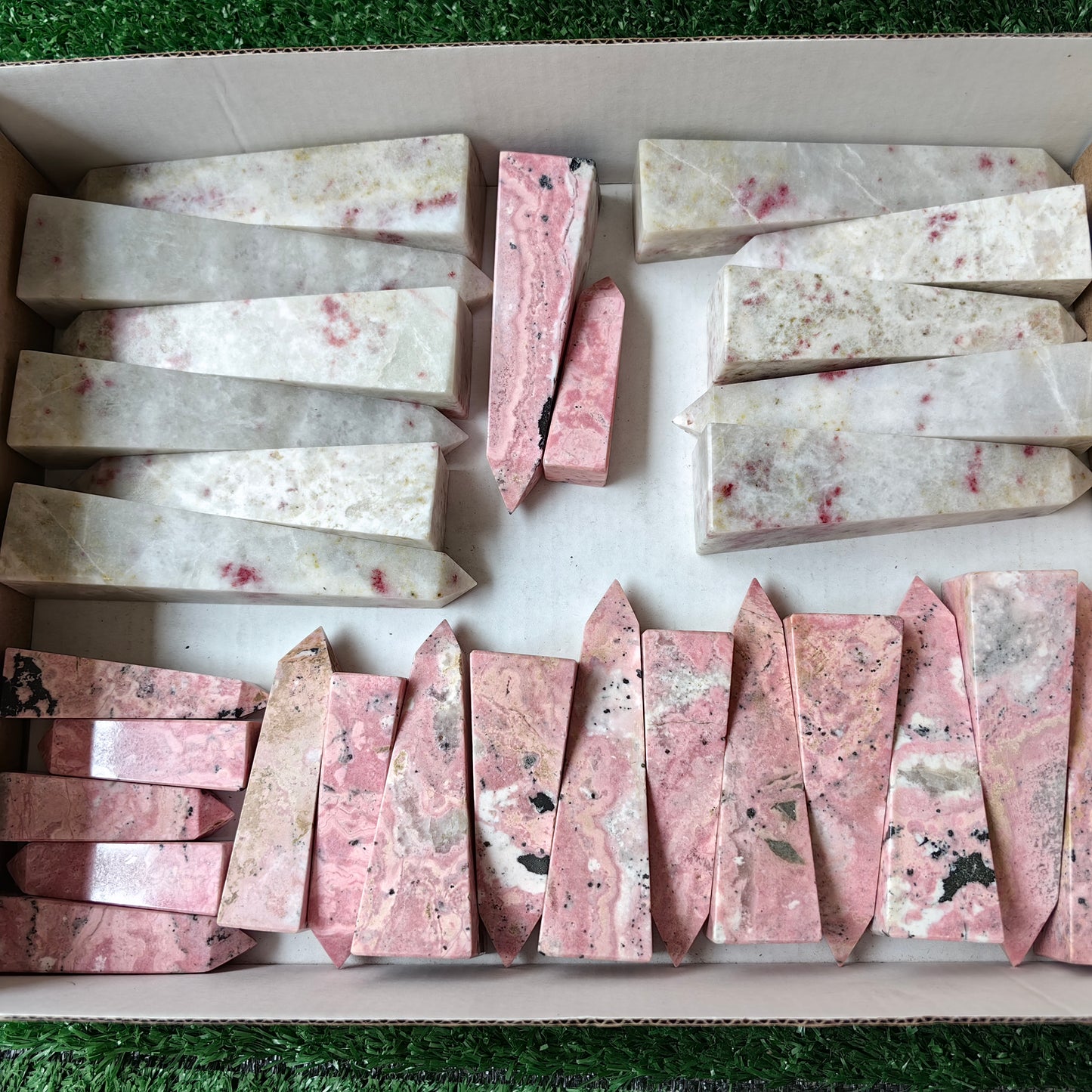 29 pc cinabrite & rhodonite towers