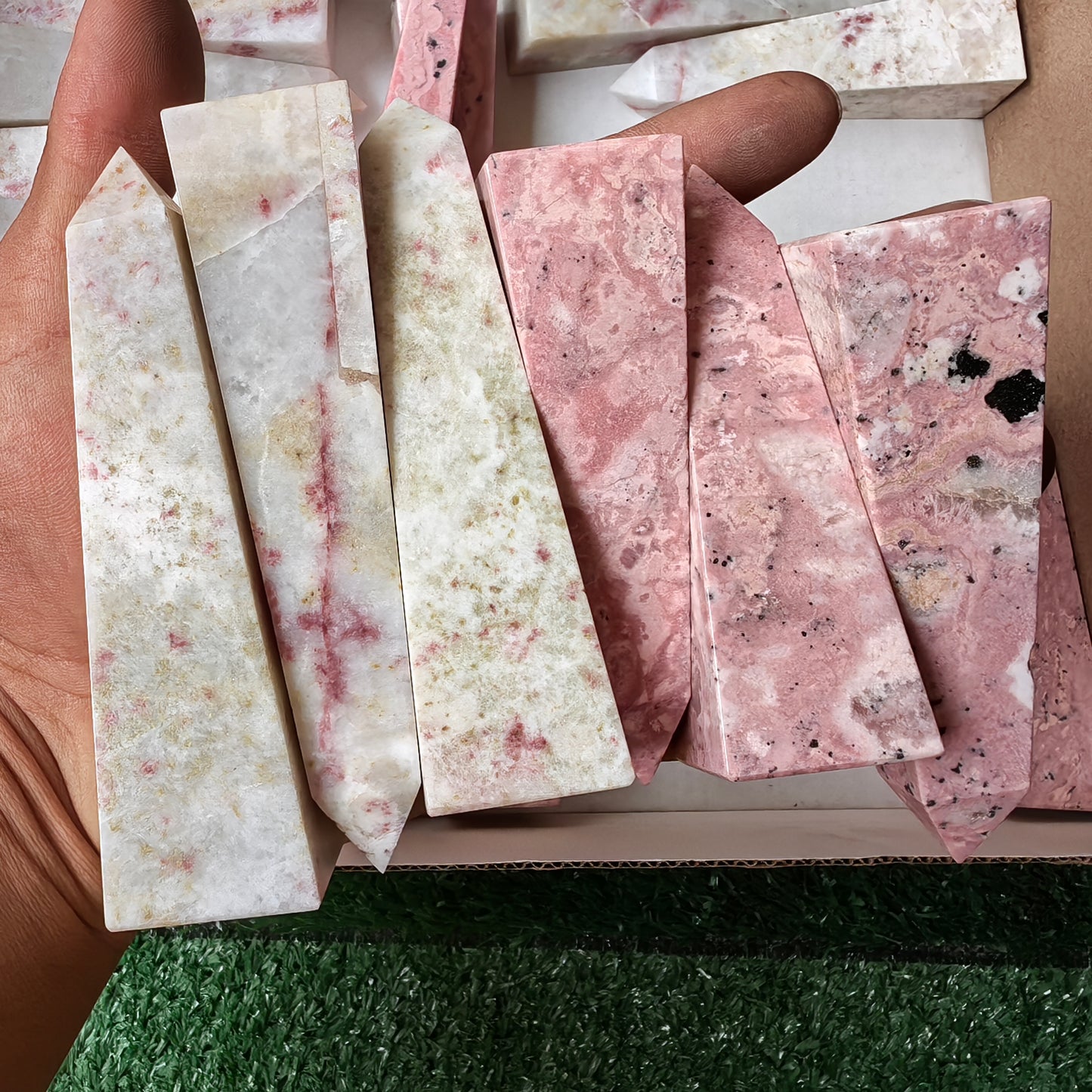 29 pc cinabrite & rhodonite towers