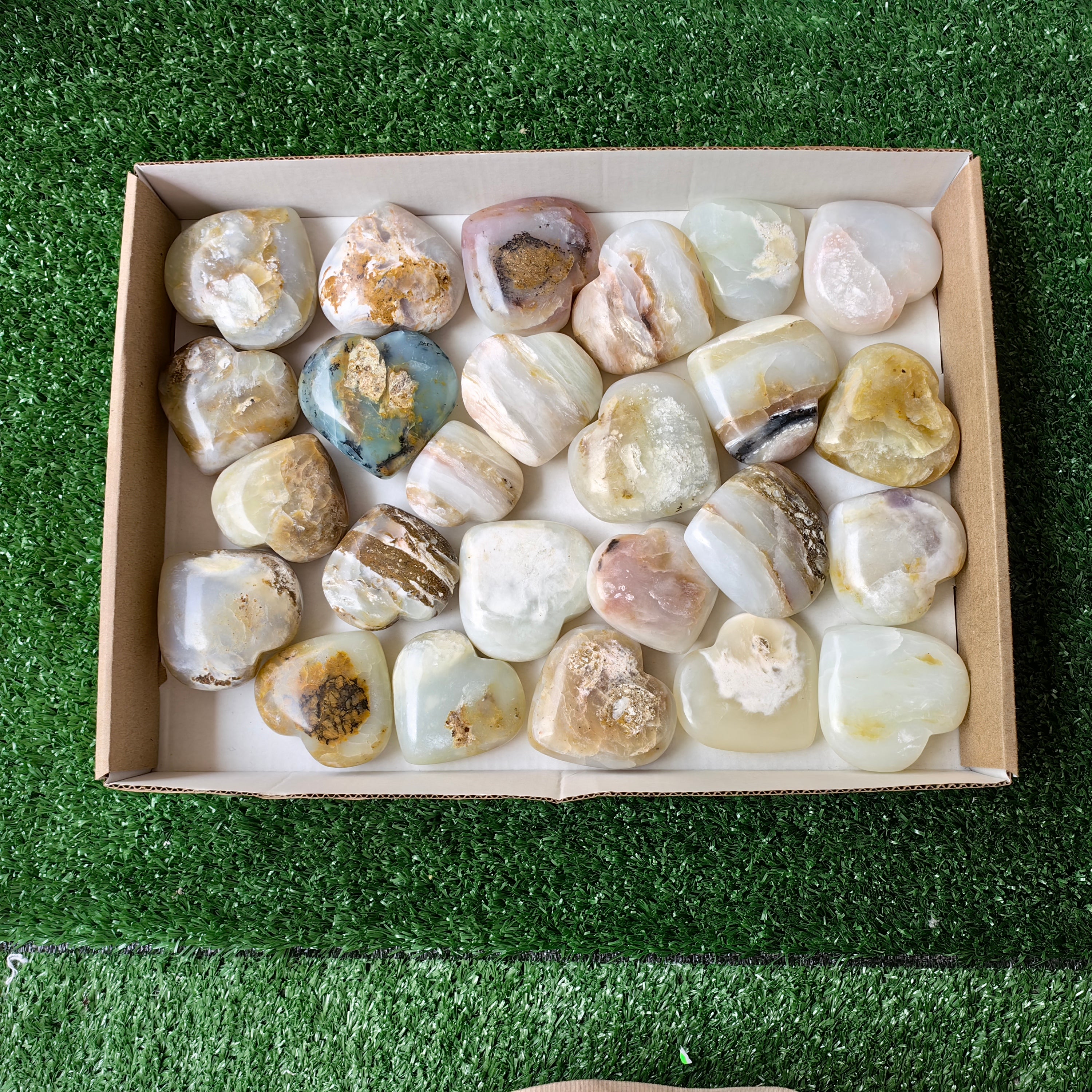 25 pc blue opal hearts