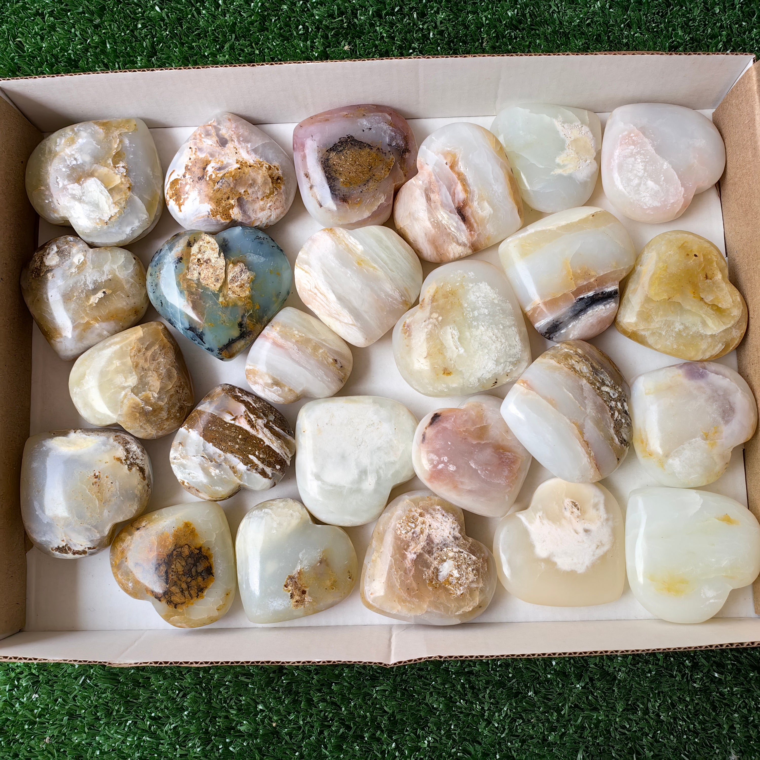 25 pc blue opal hearts