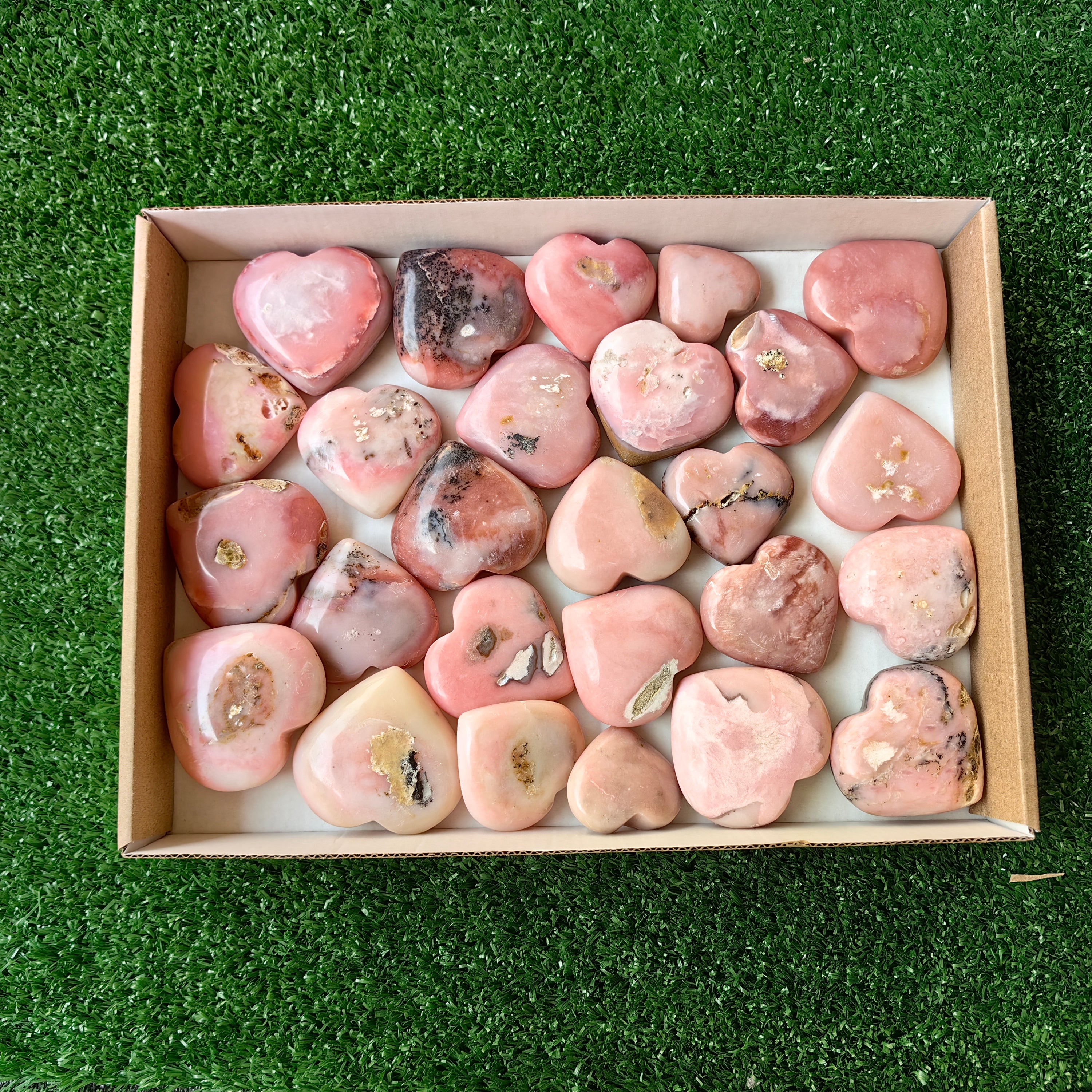 26 pc pink opal hearts