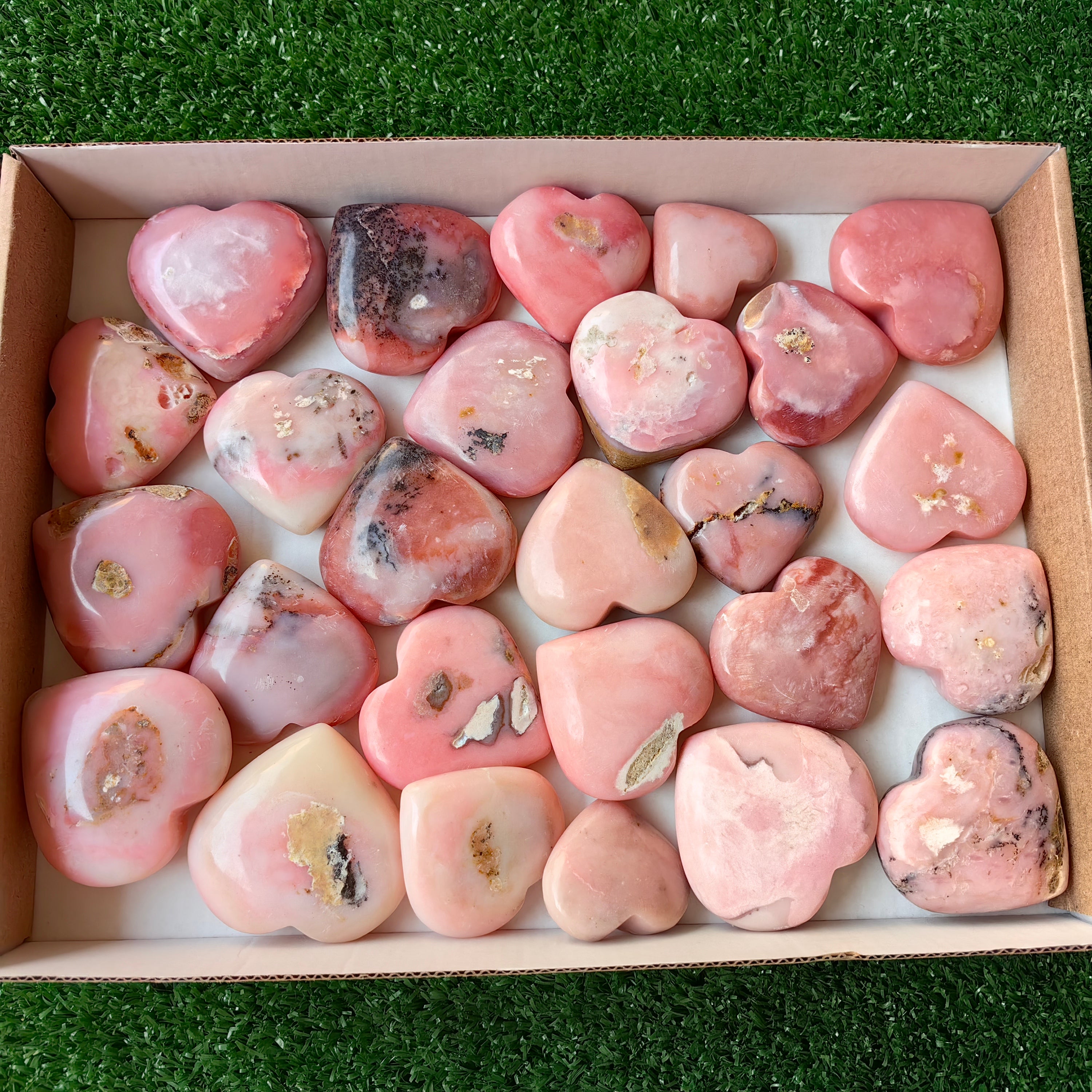 26 pc pink opal hearts