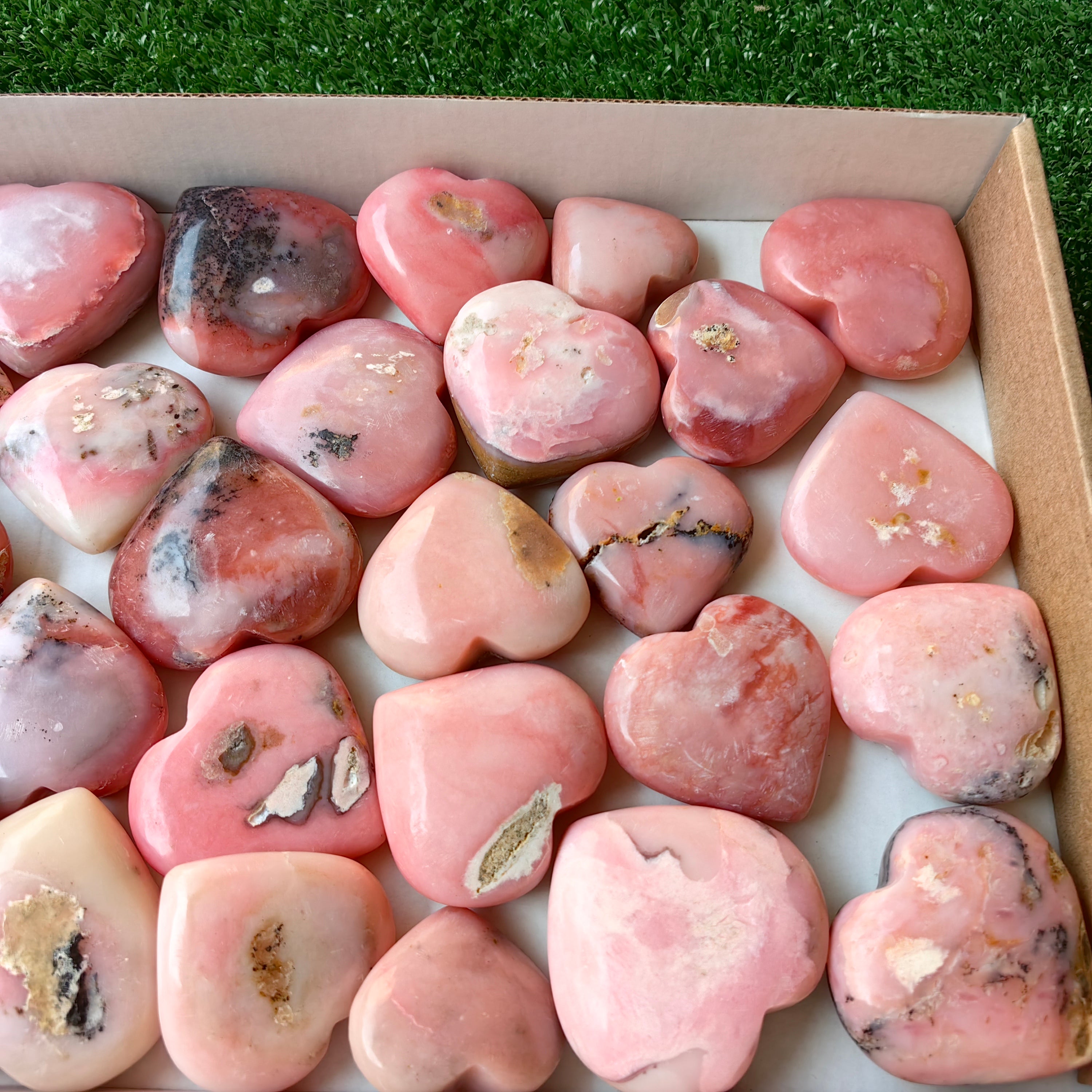 26 pc pink opal hearts