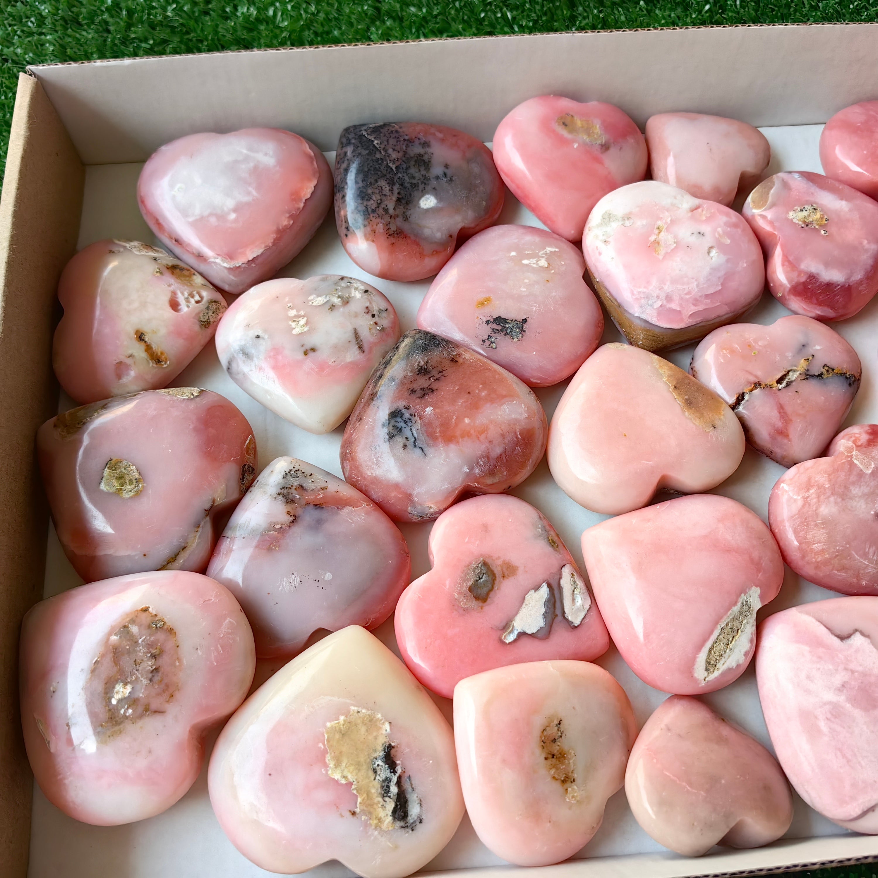 26 pc pink opal hearts