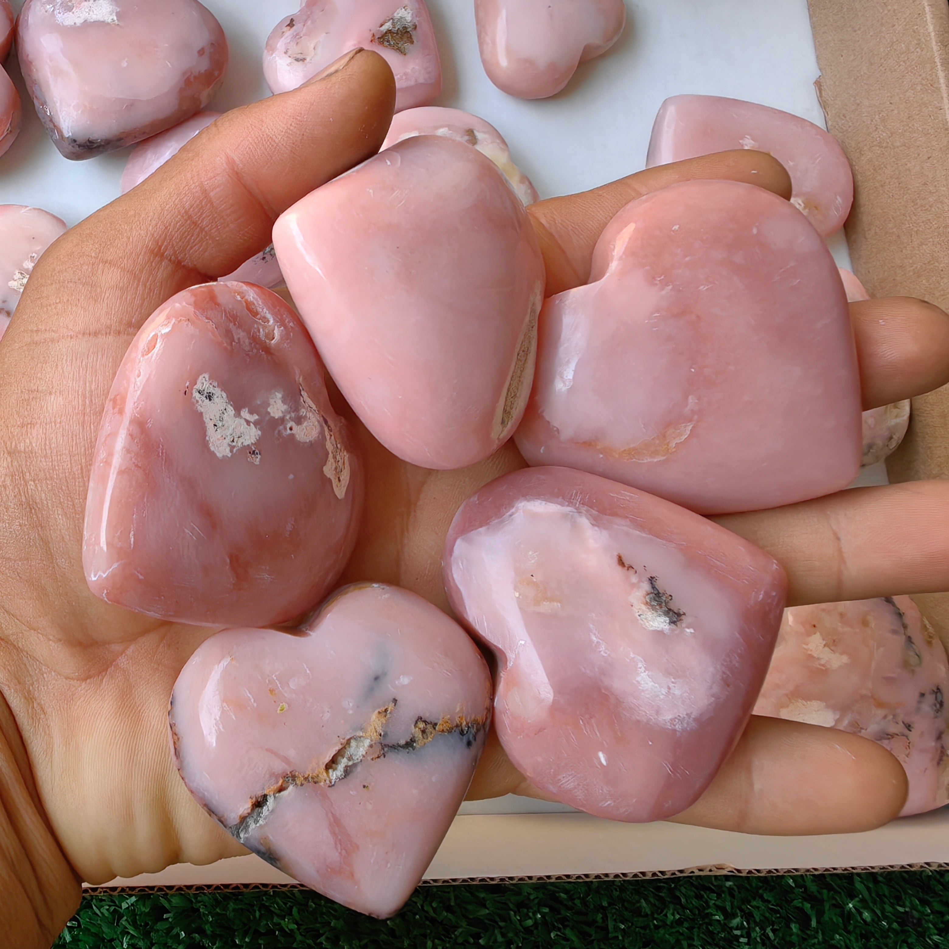 26 pc pink opal hearts