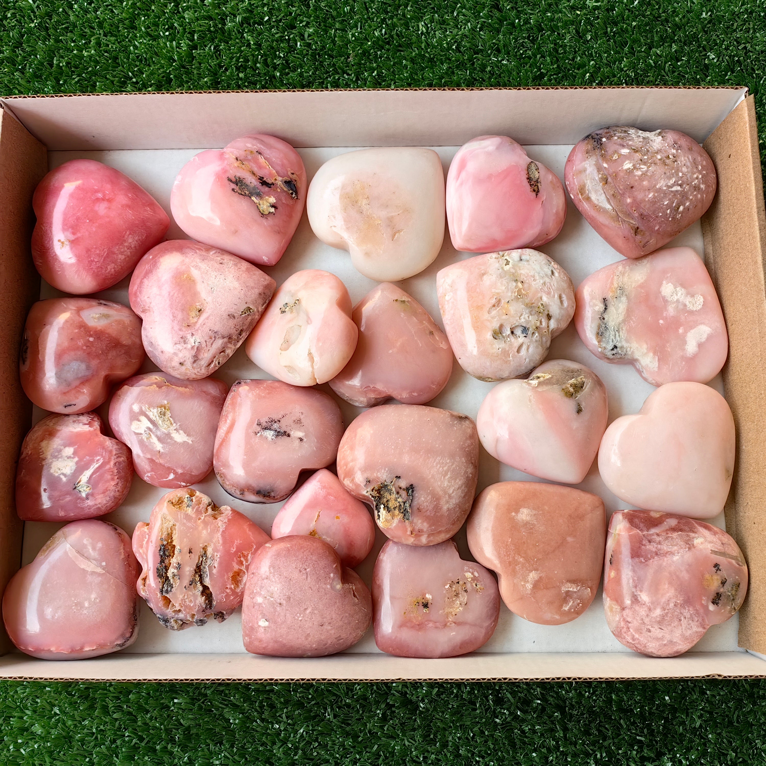 24 pc pink opal hearts