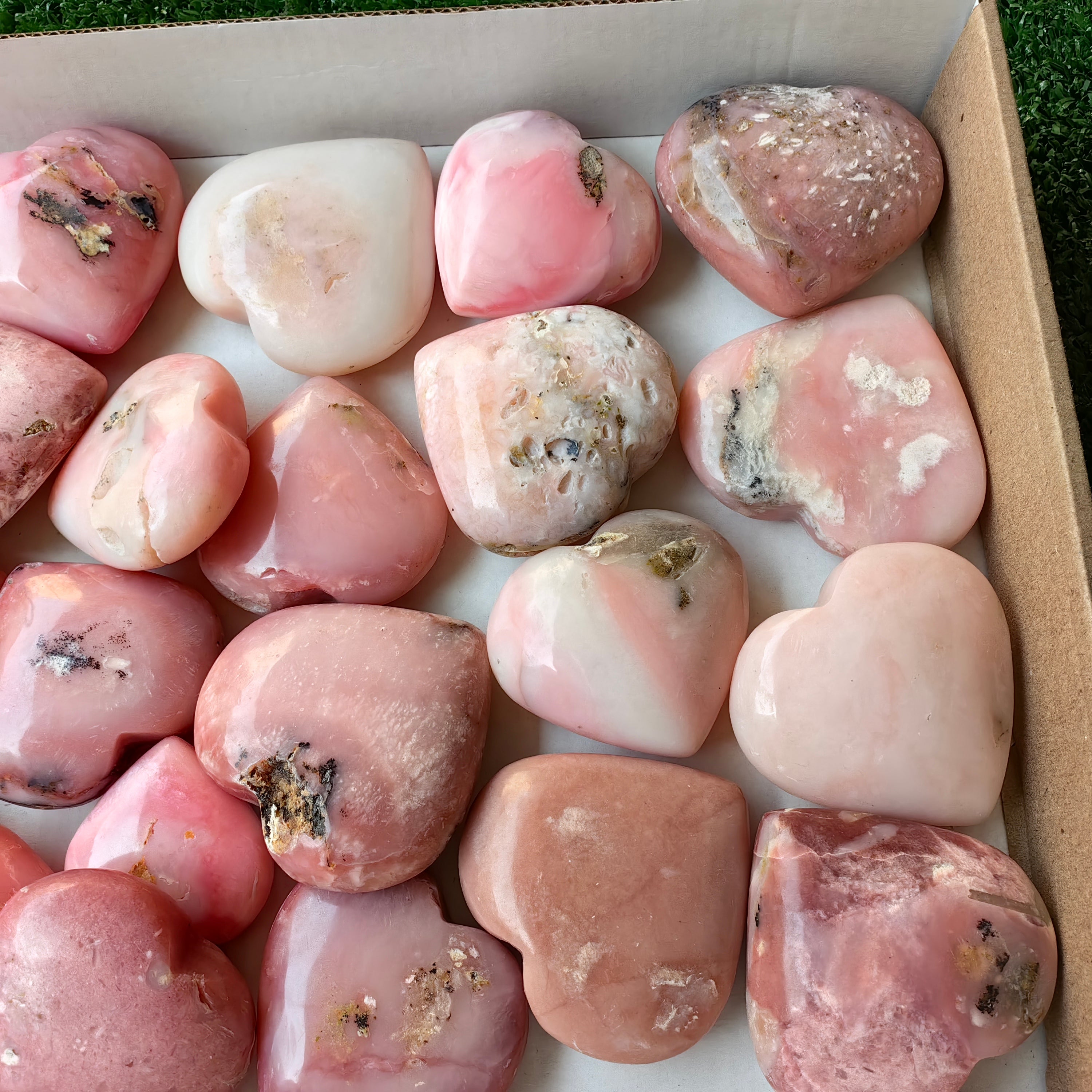 24 pc pink opal hearts