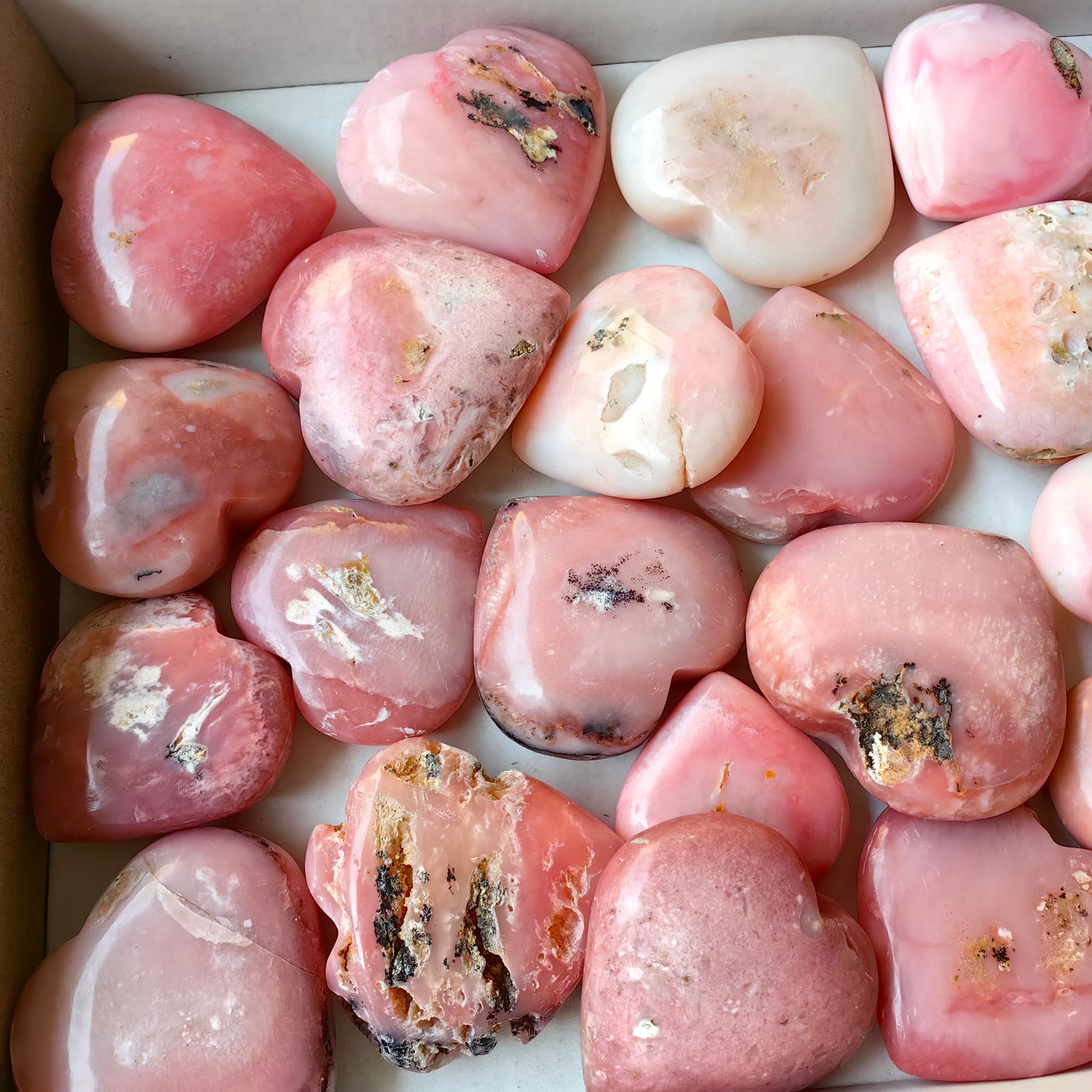 24 pc pink opal hearts
