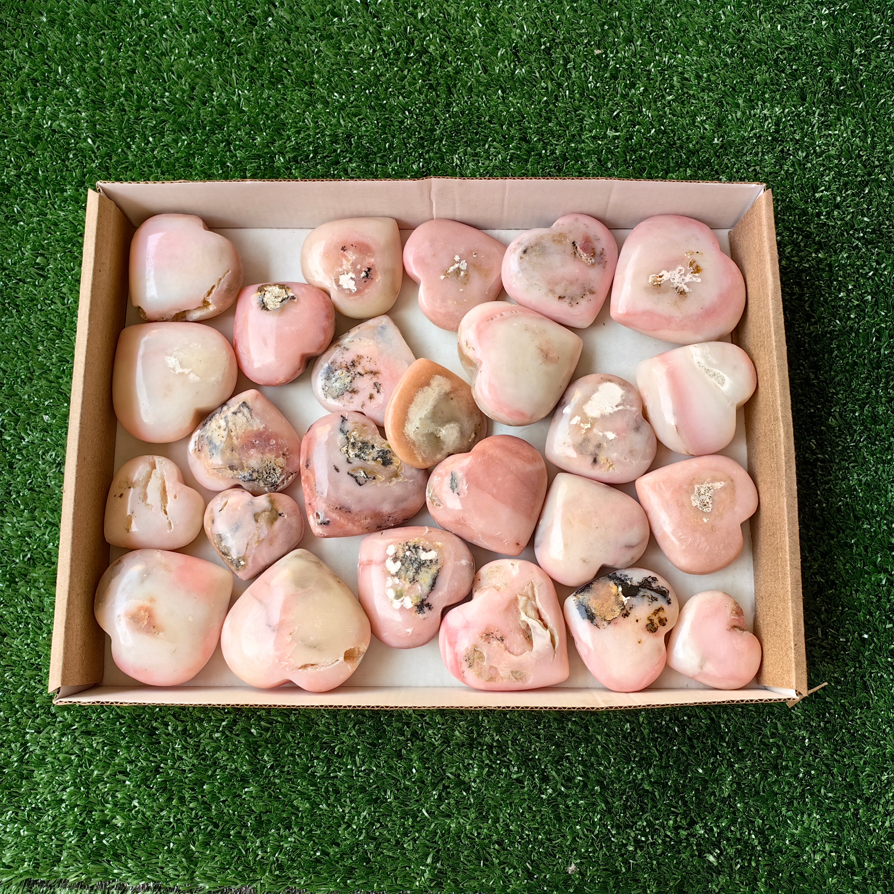 25 pc pink opal hearts