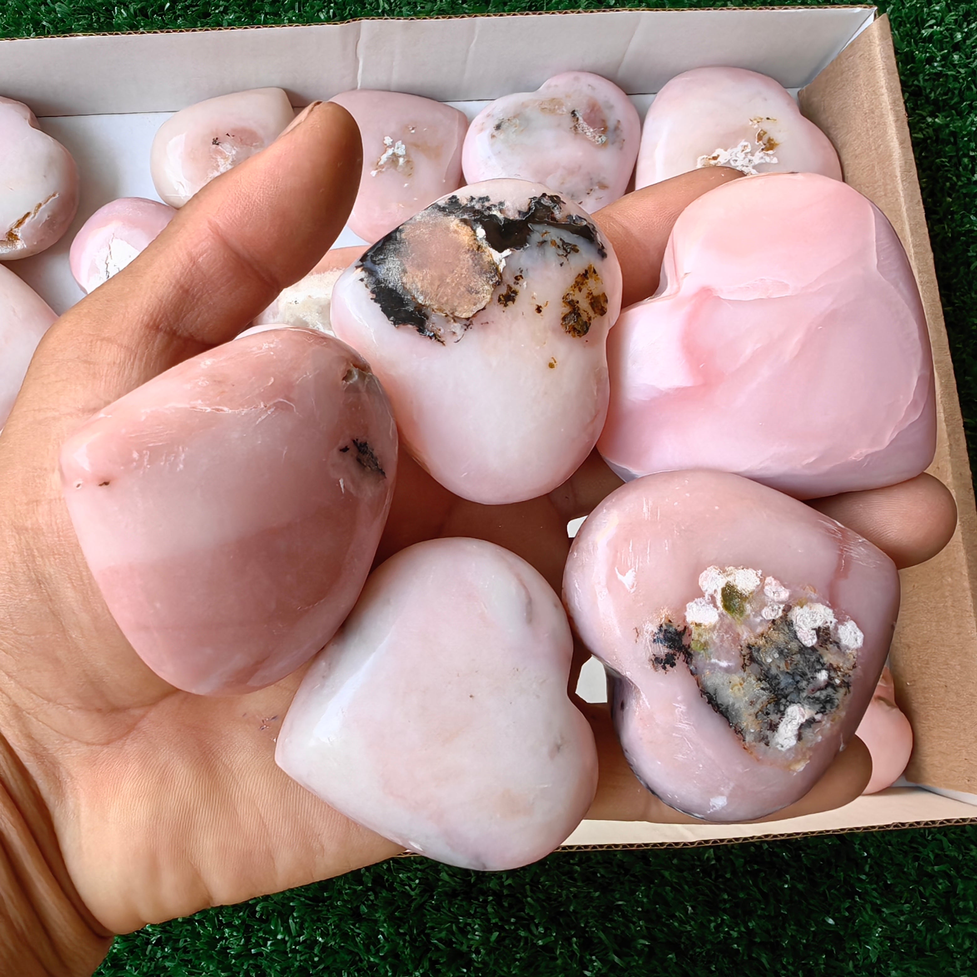 25 pc pink opal hearts