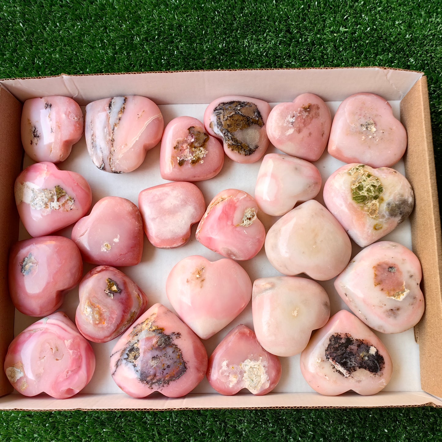 22 pc pink opal hearts