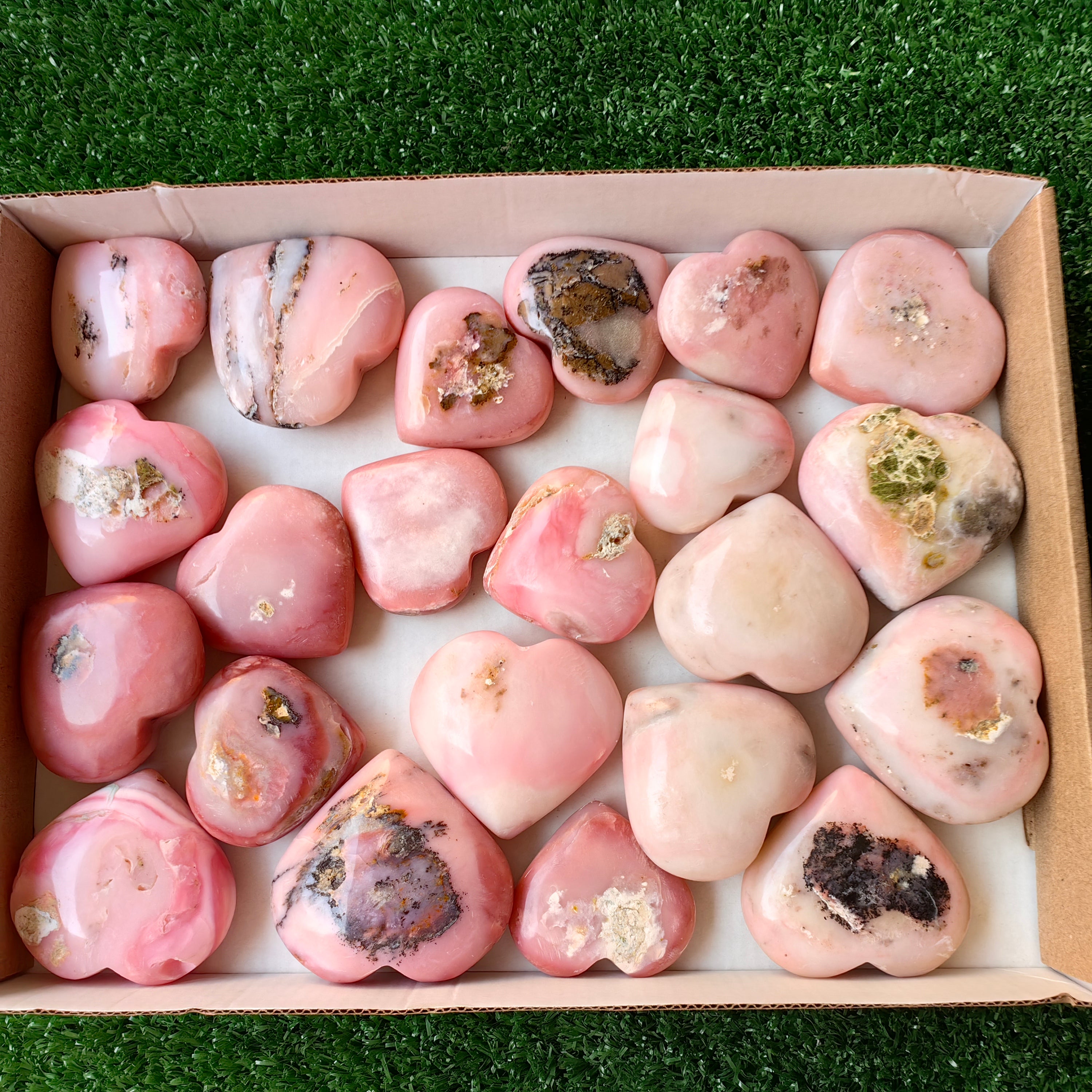 22 pc pink opal hearts