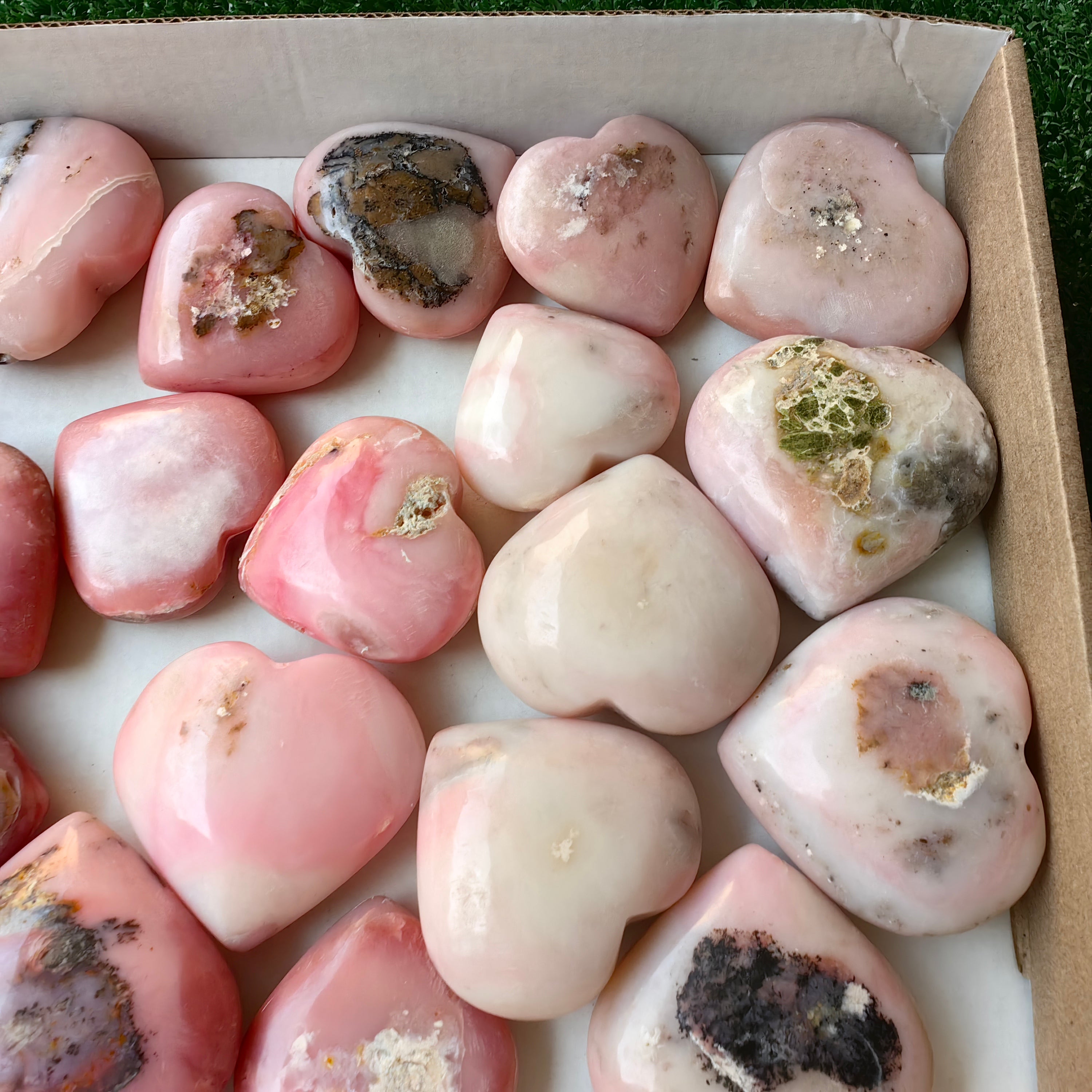 22 pc pink opal hearts