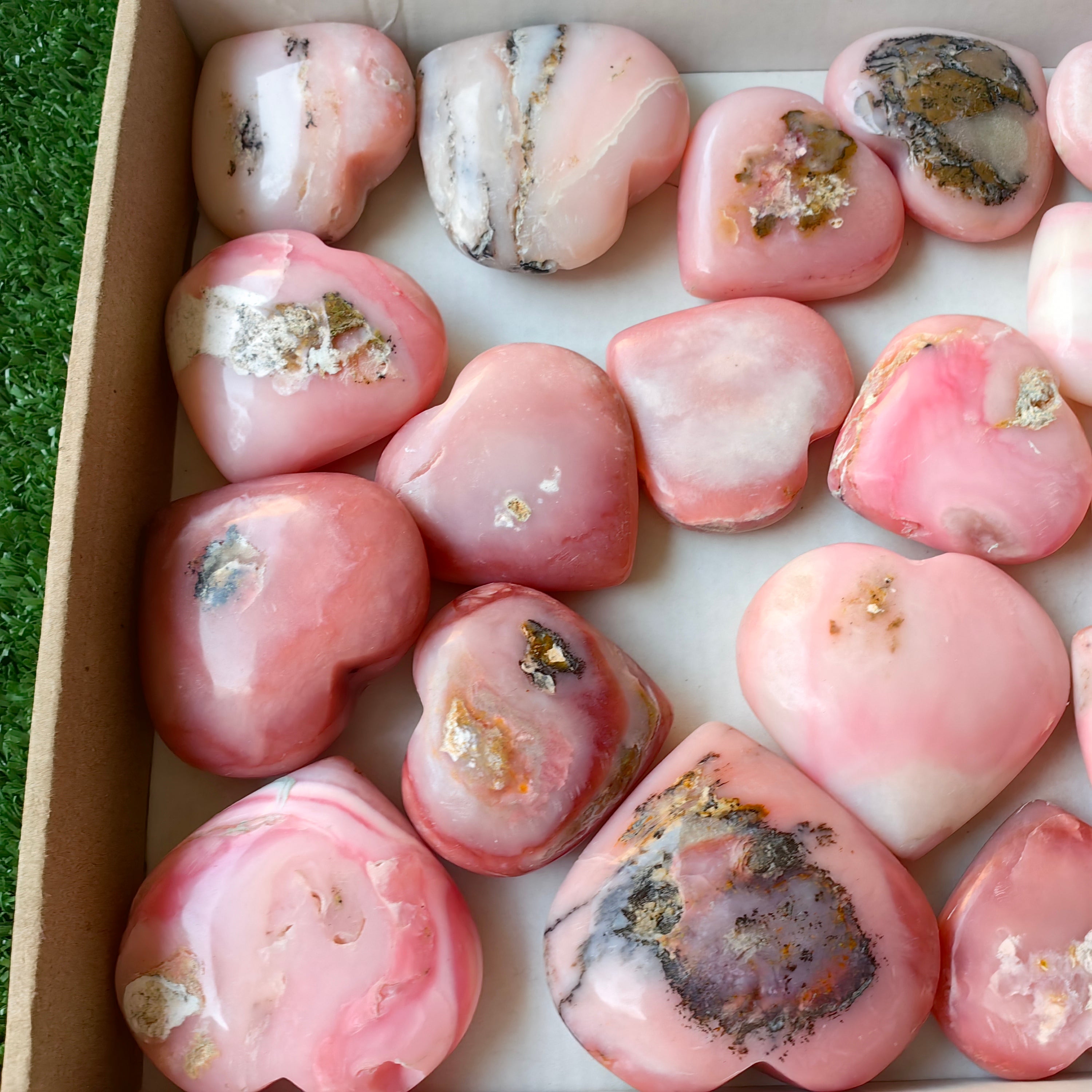 22 pc pink opal hearts