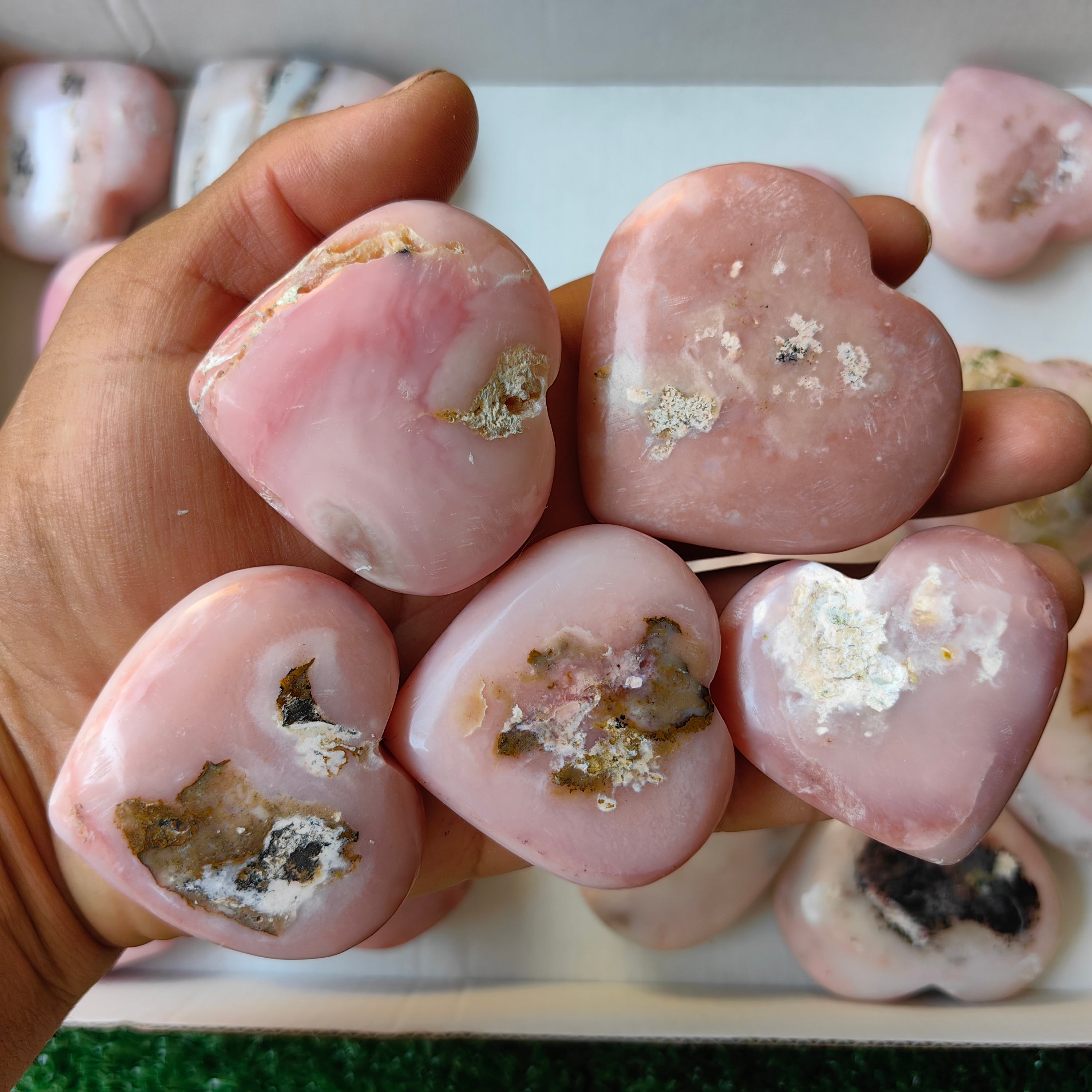 22 pc pink opal hearts