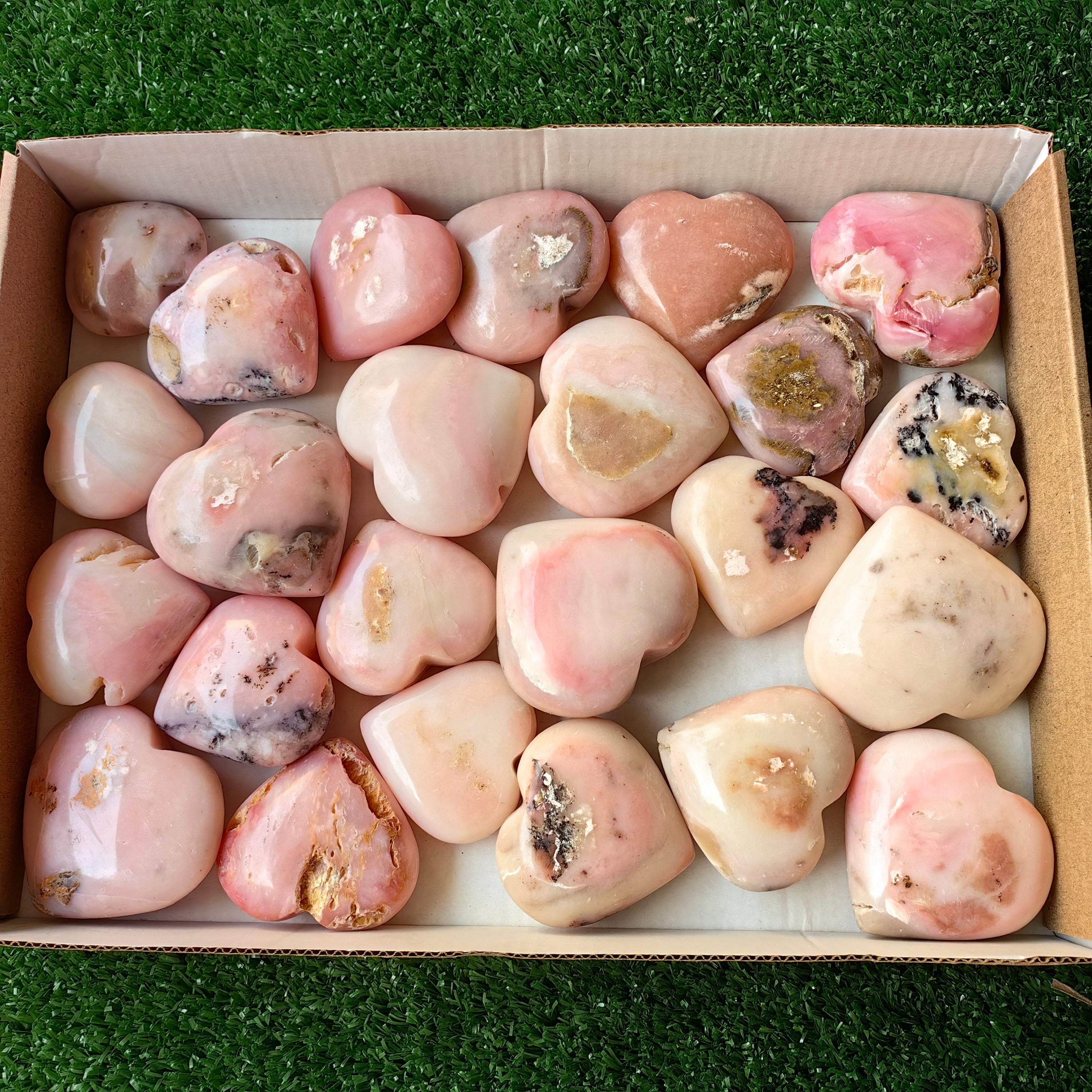 24 pc pink opal hearts