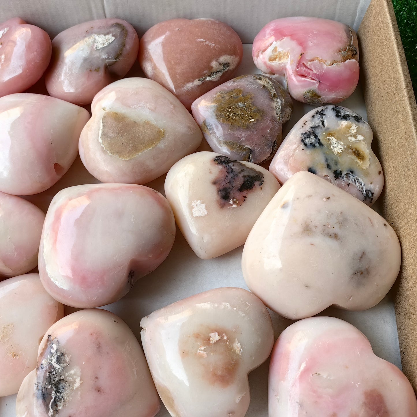 24 pc pink opal hearts