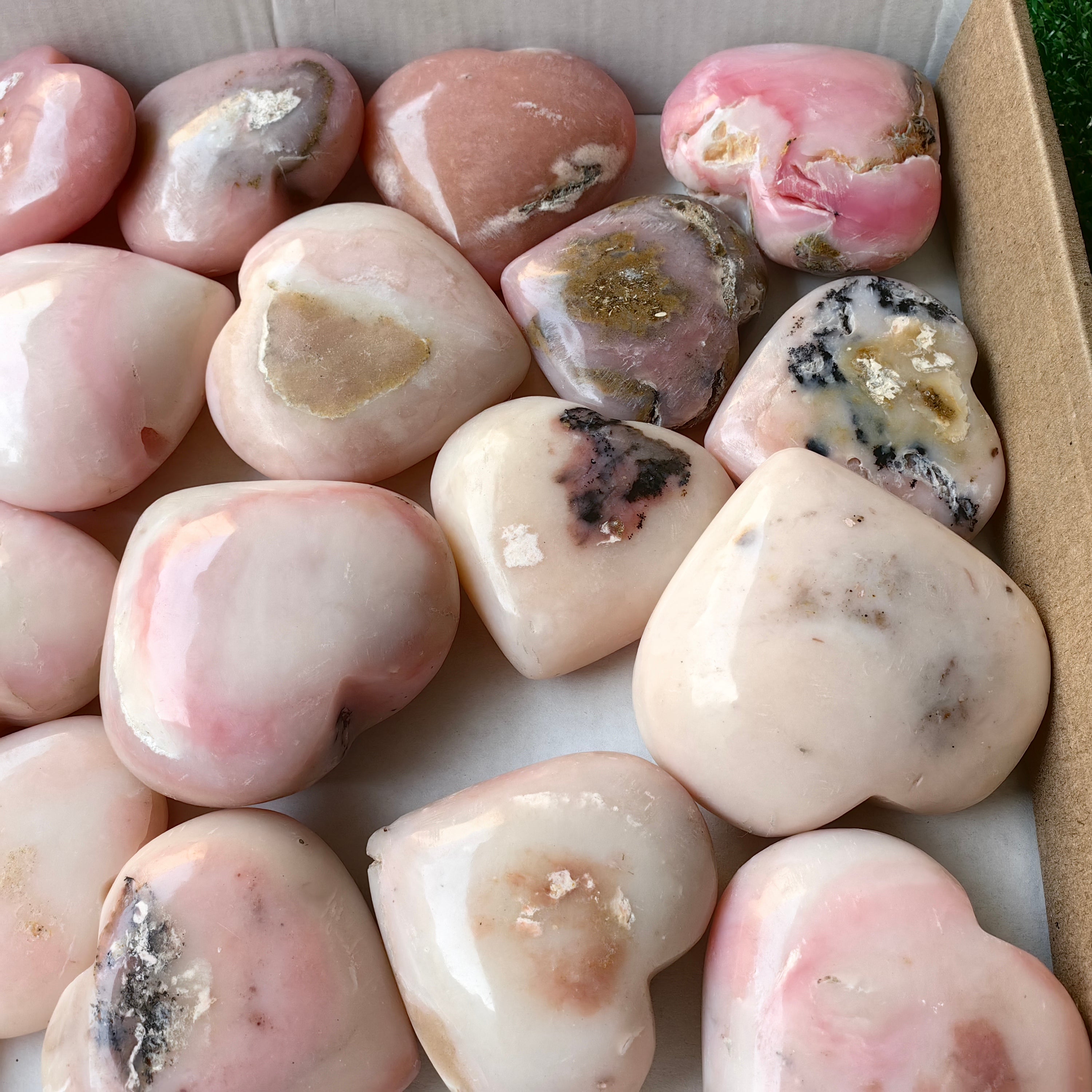 24 pc pink opal hearts