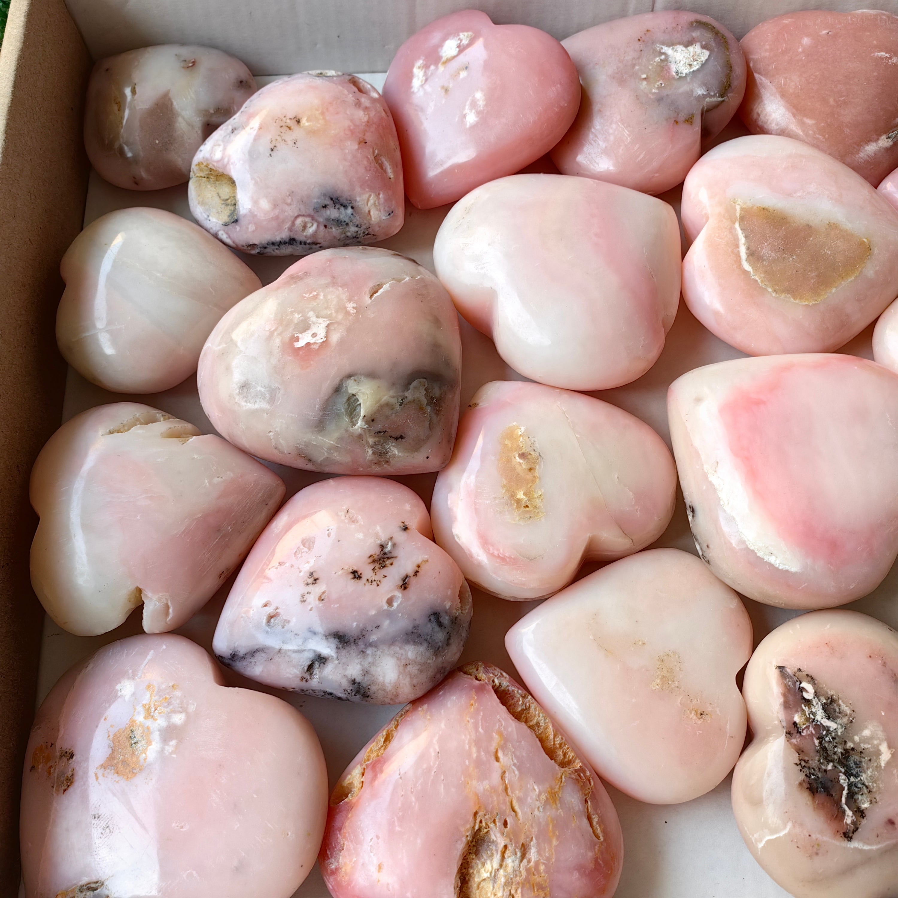 24 pc pink opal hearts