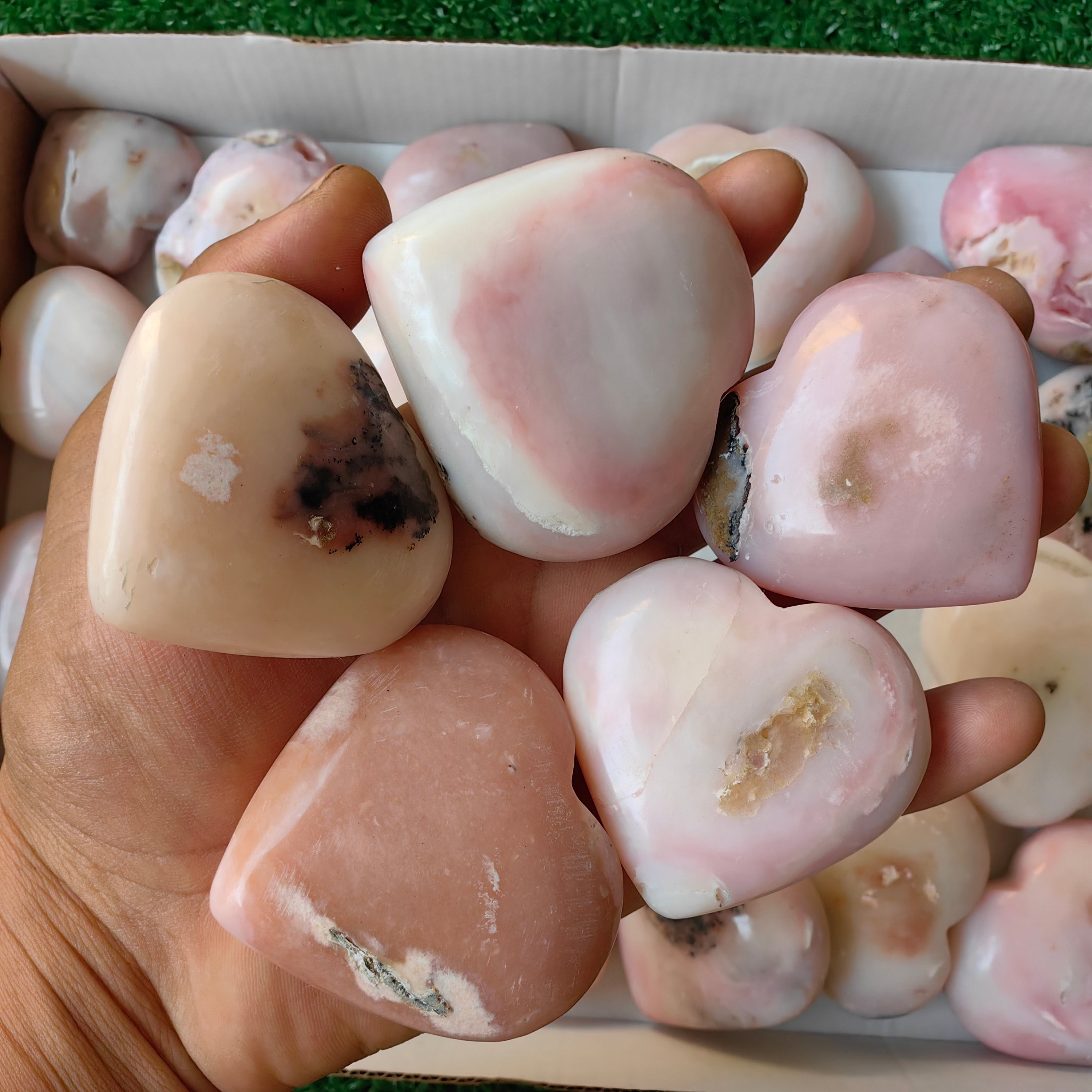 24 pc pink opal hearts