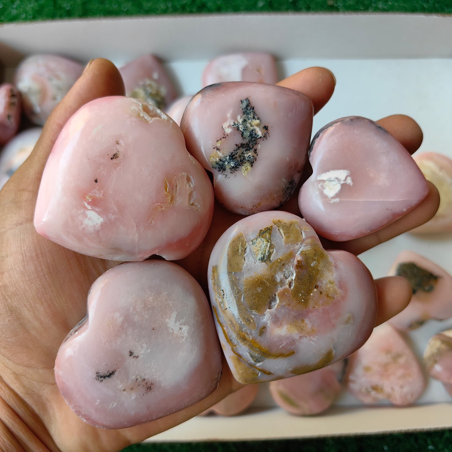 29 pc pink opal hearts