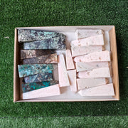 19 pc chrysocolla quartz & mangano towers