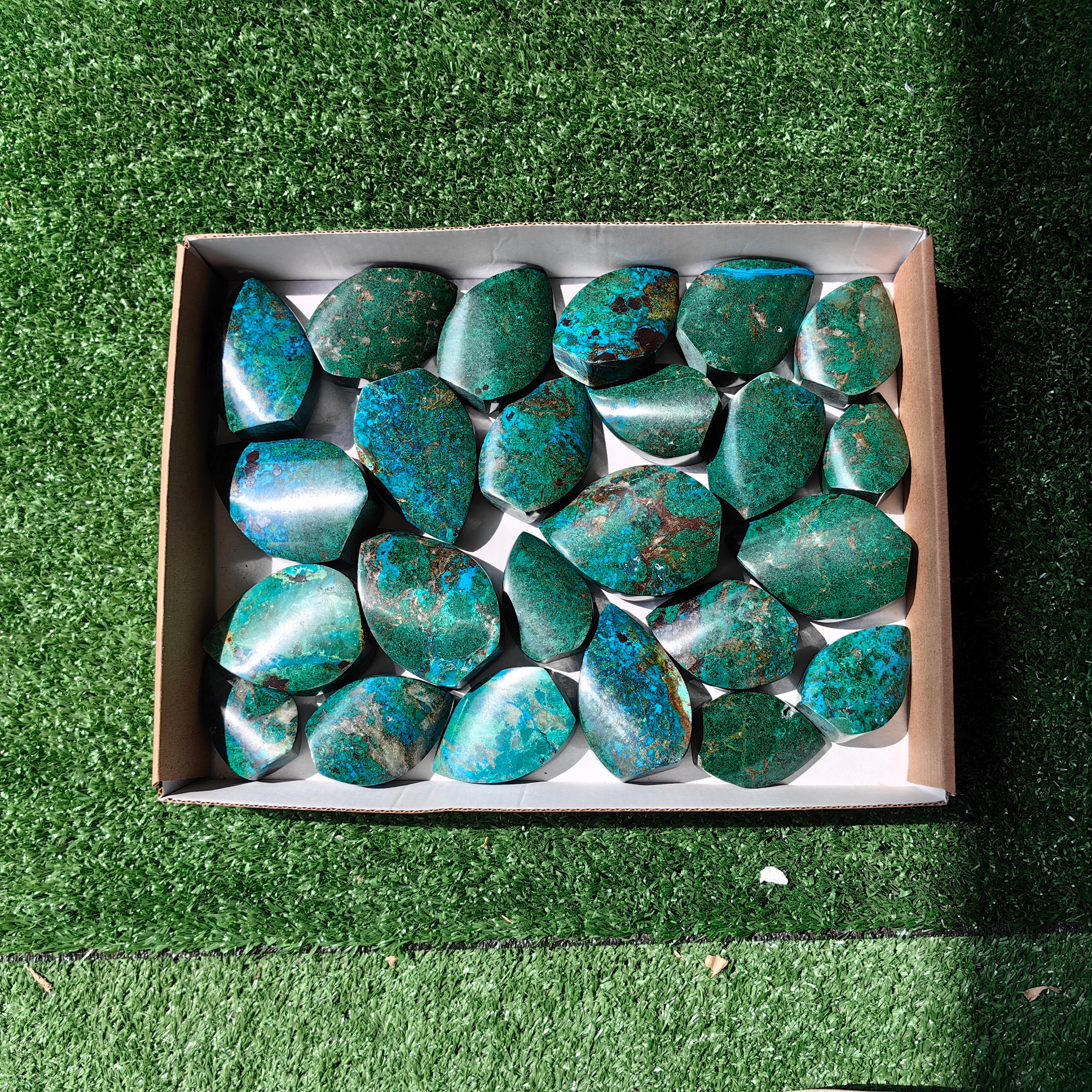 24 pc chrysocolla flames