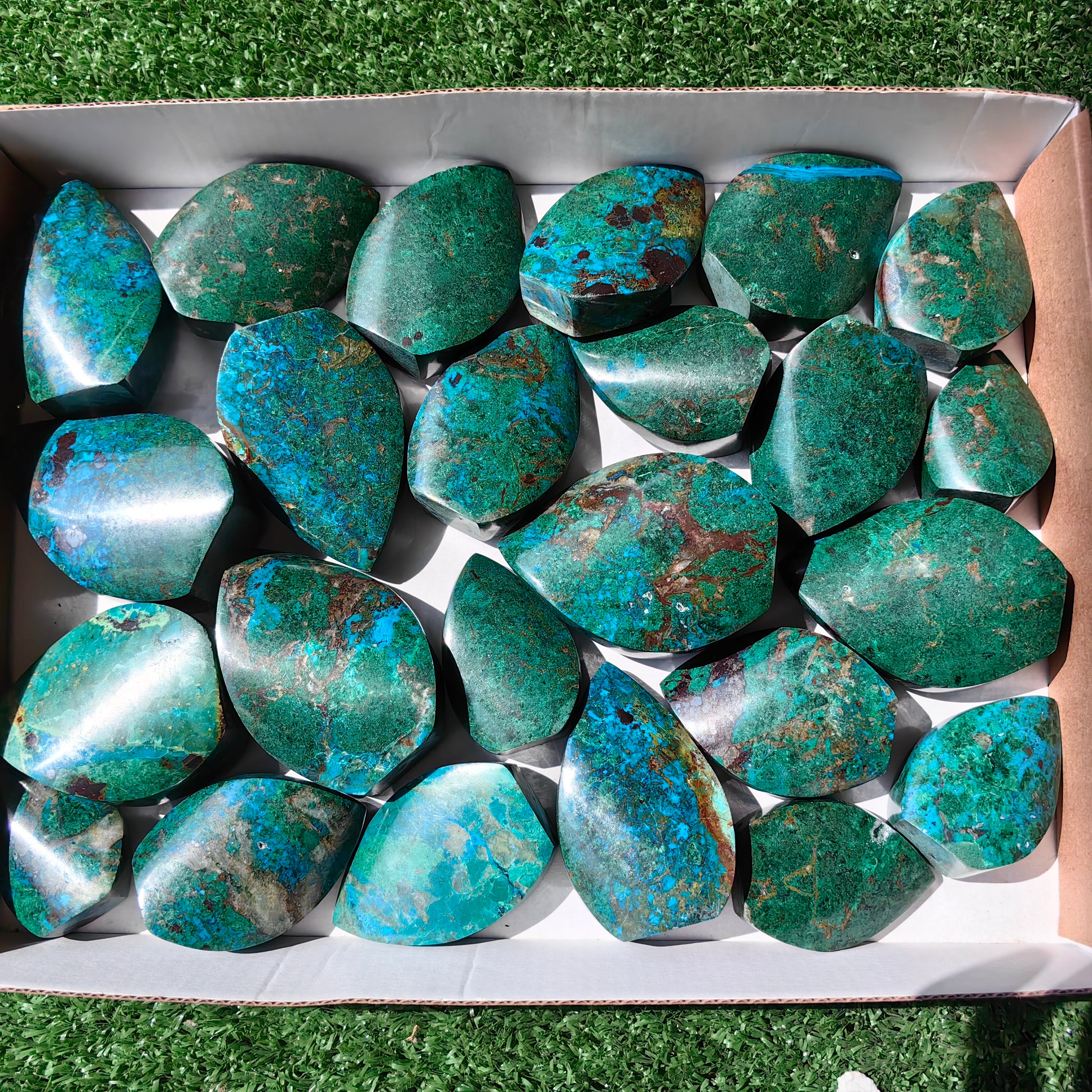 24 pc chrysocolla flames