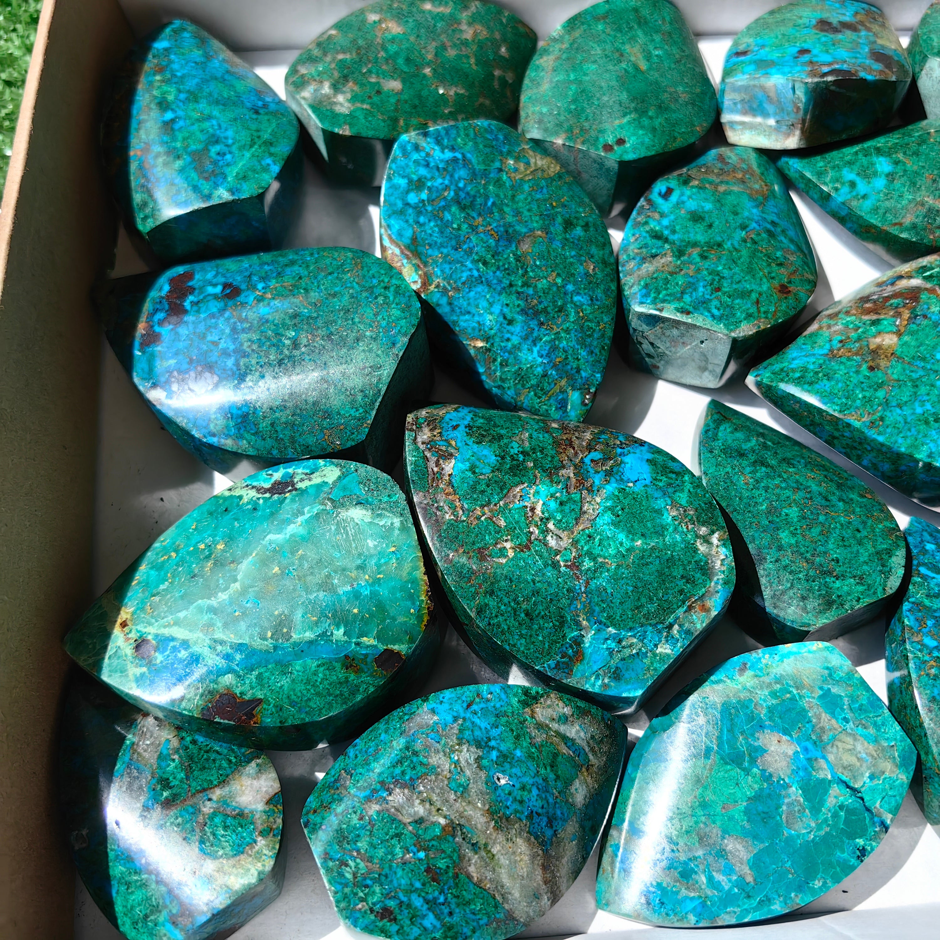 24 pc chrysocolla flames