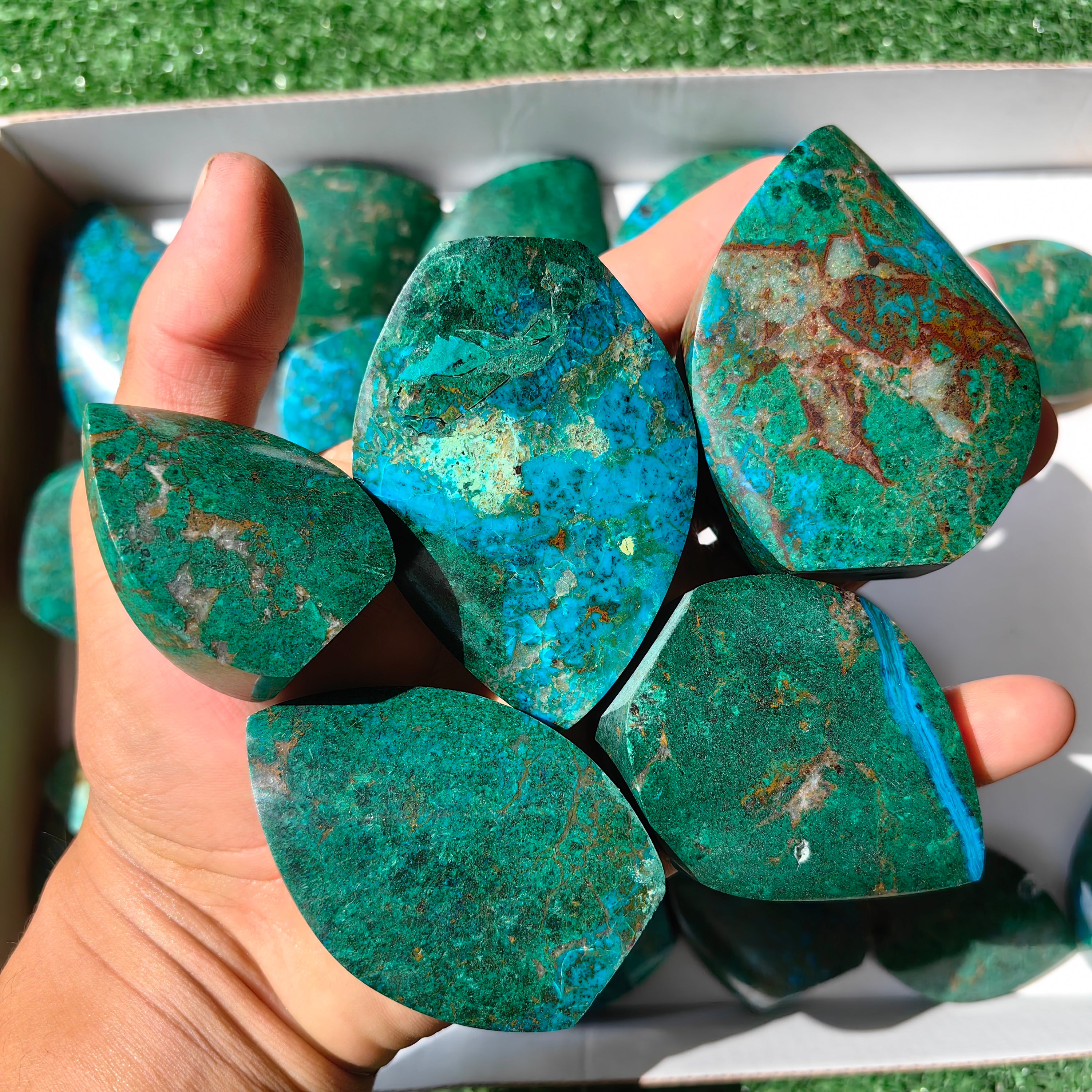 24 pc chrysocolla flames