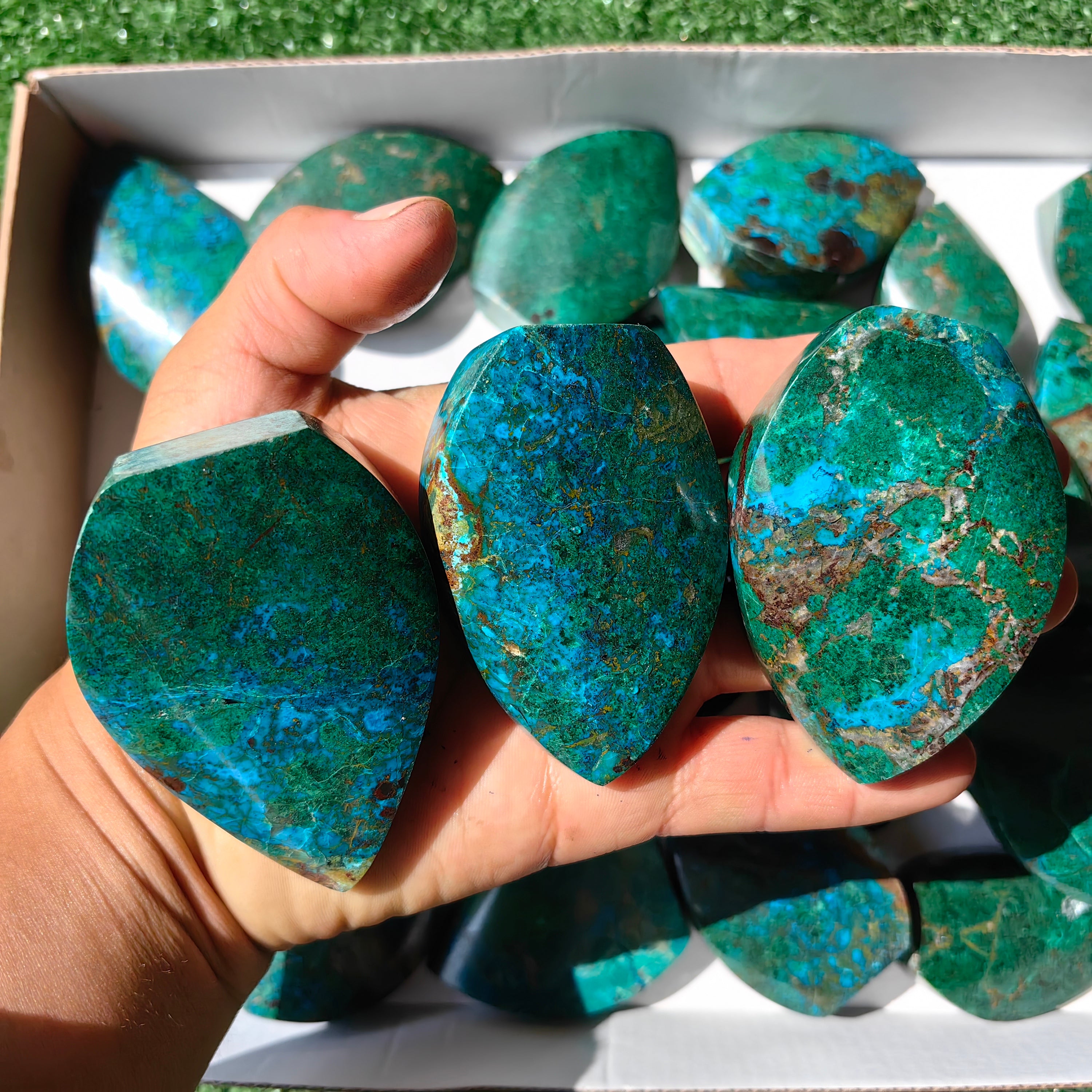 24 pc chrysocolla flames