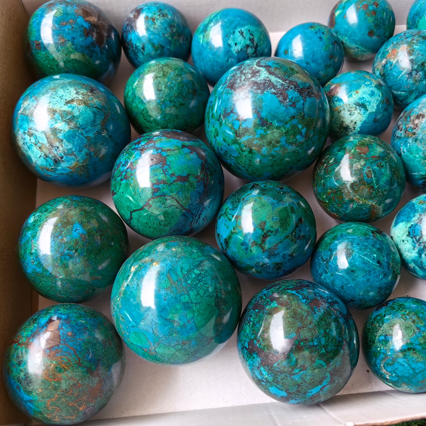 27 pc chrysocolla spheres