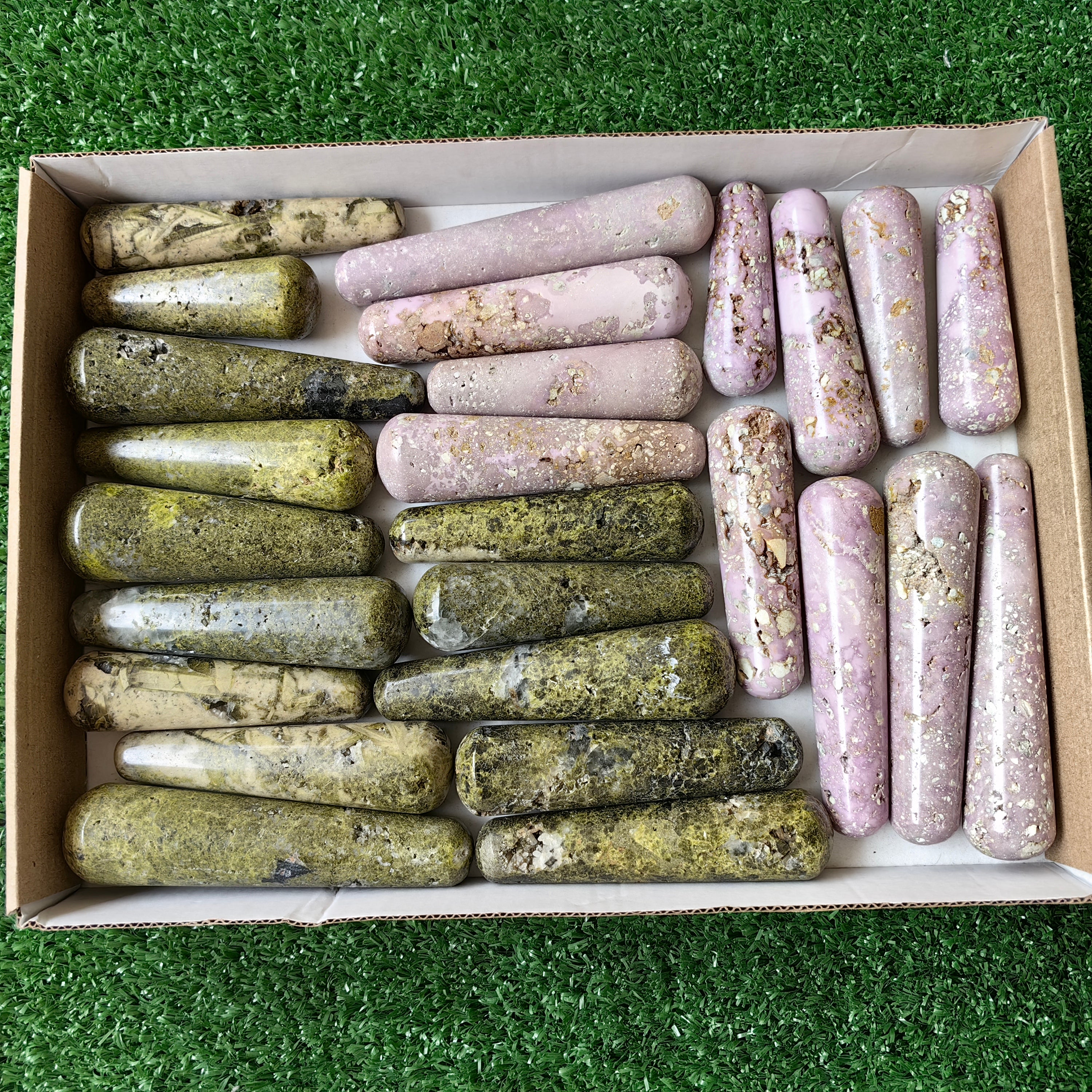 26 pc epidote & phosphosiderite wands