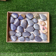 26 pc chrysocolla quartz, pink opal & dumortorite flames