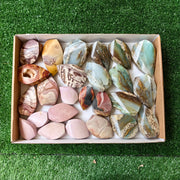 25 pc blue opal, phosphosiderite & colcatana flames