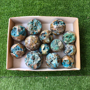 13 pc chrysocolla quartz drusy spheres