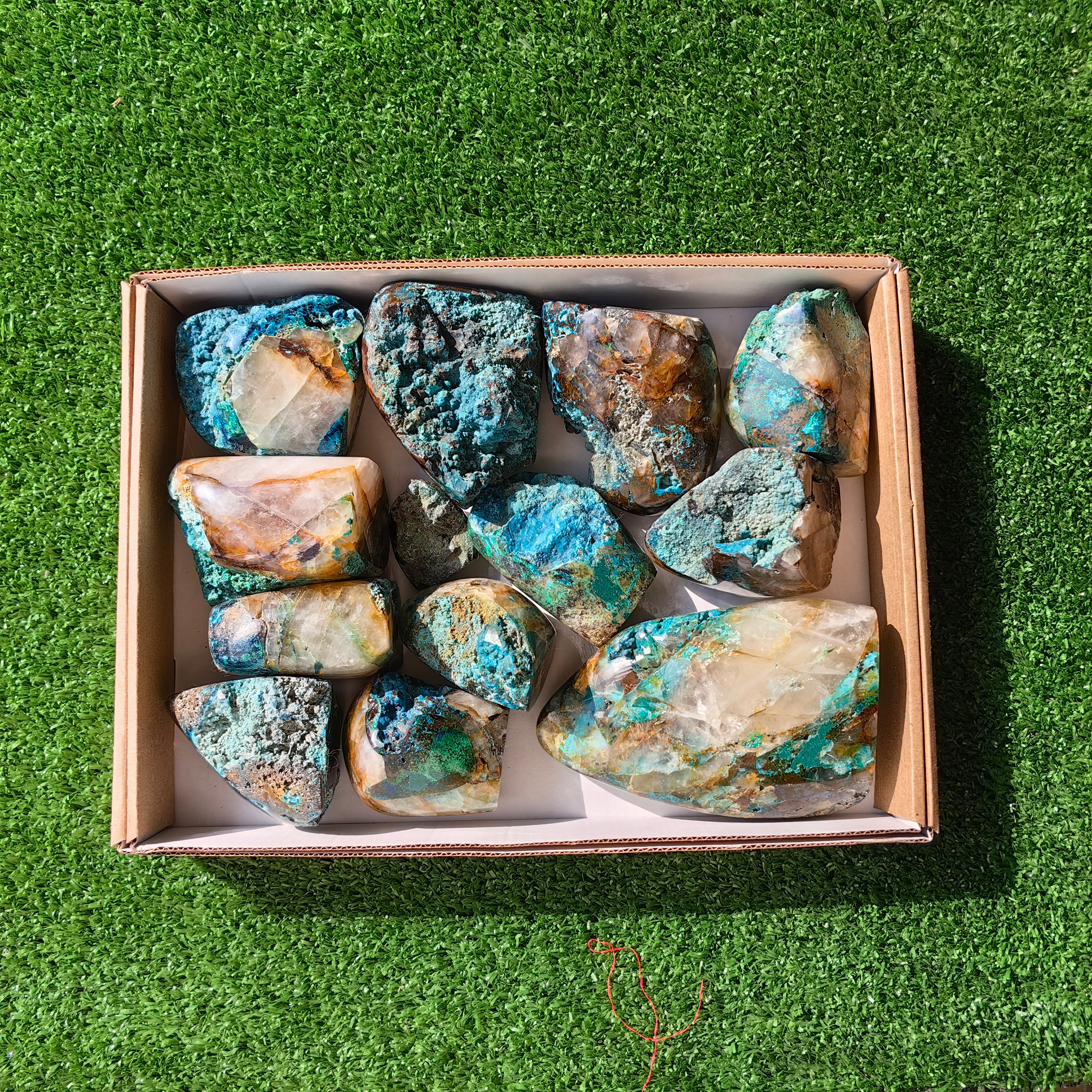 13 pc chrysocolla quartz free forms