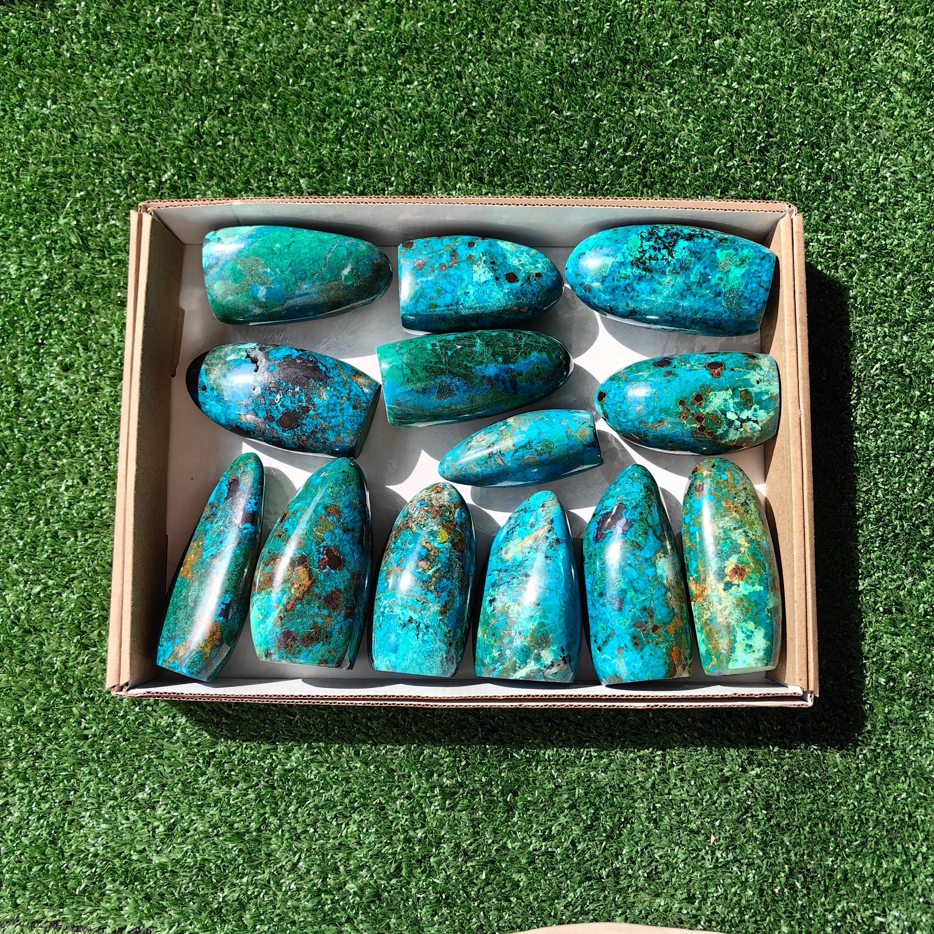 13 pc chrysocolla free forms