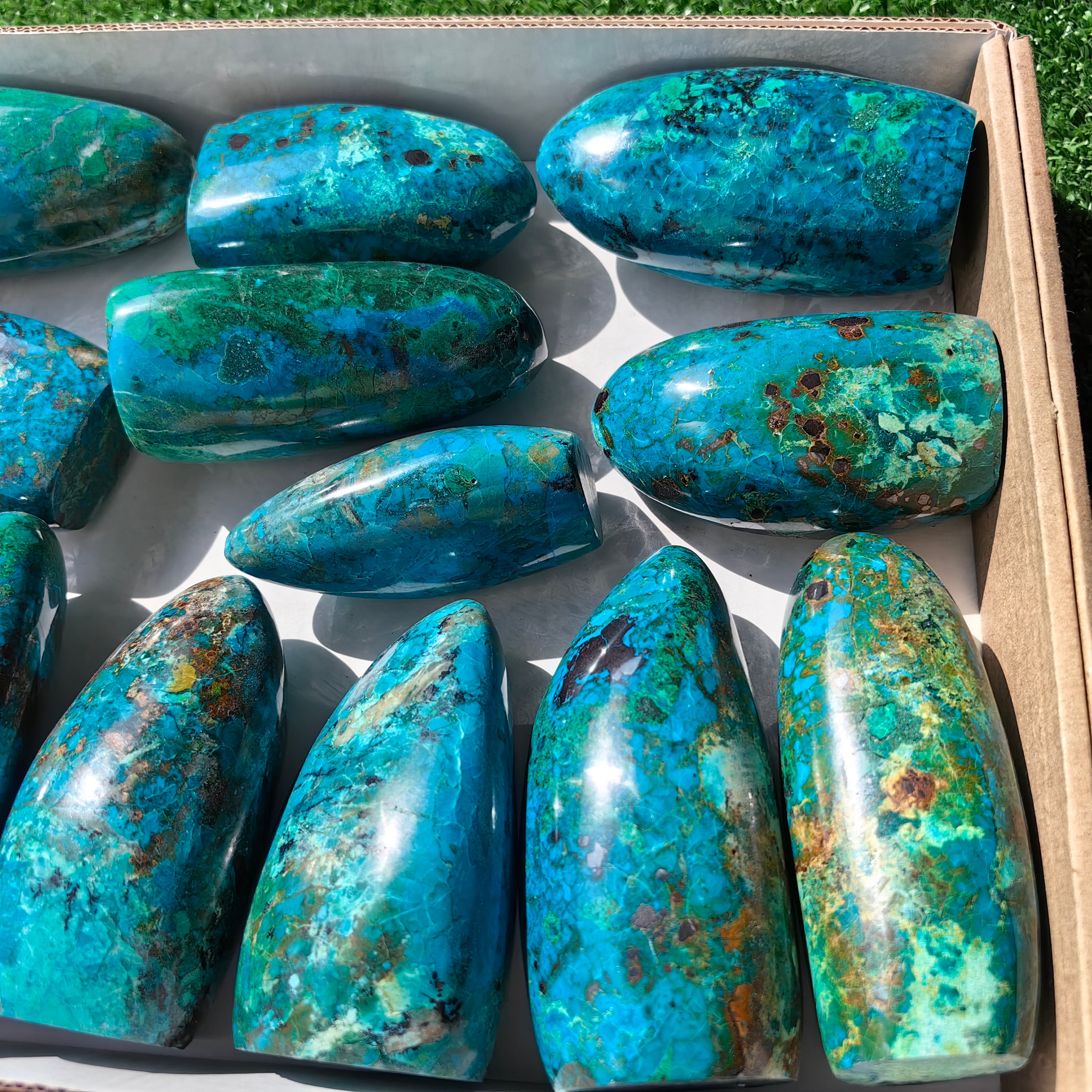 13 pc chrysocolla free forms