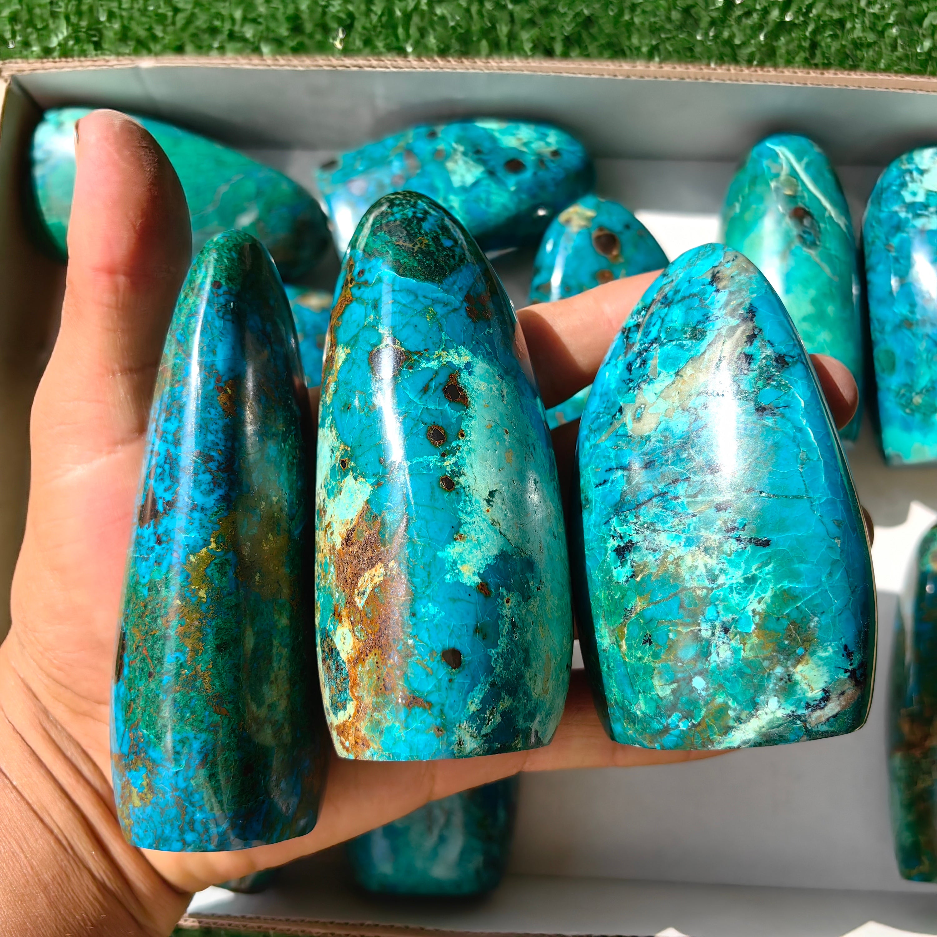 13 pc chrysocolla free forms