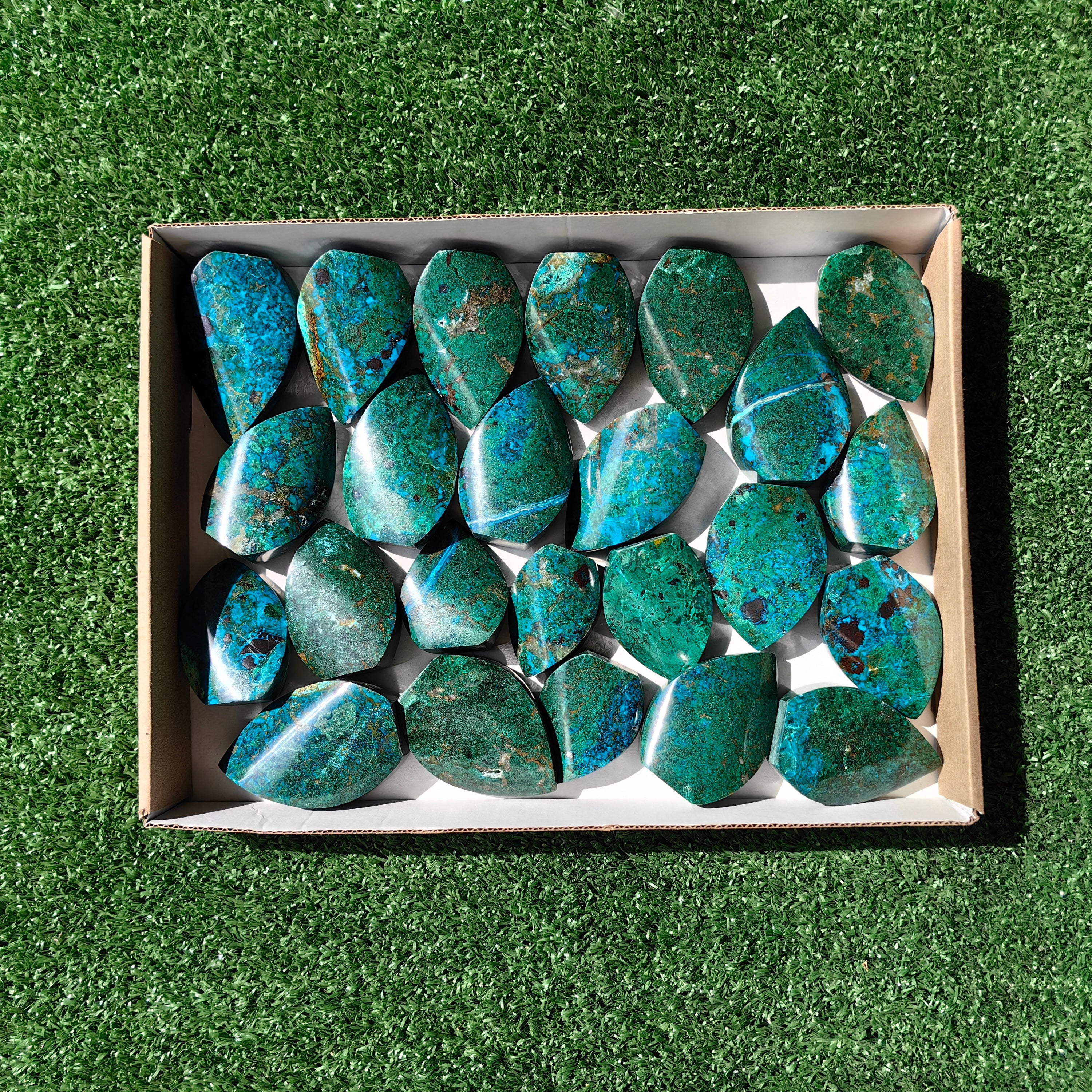 24  pc chrysocolla flames