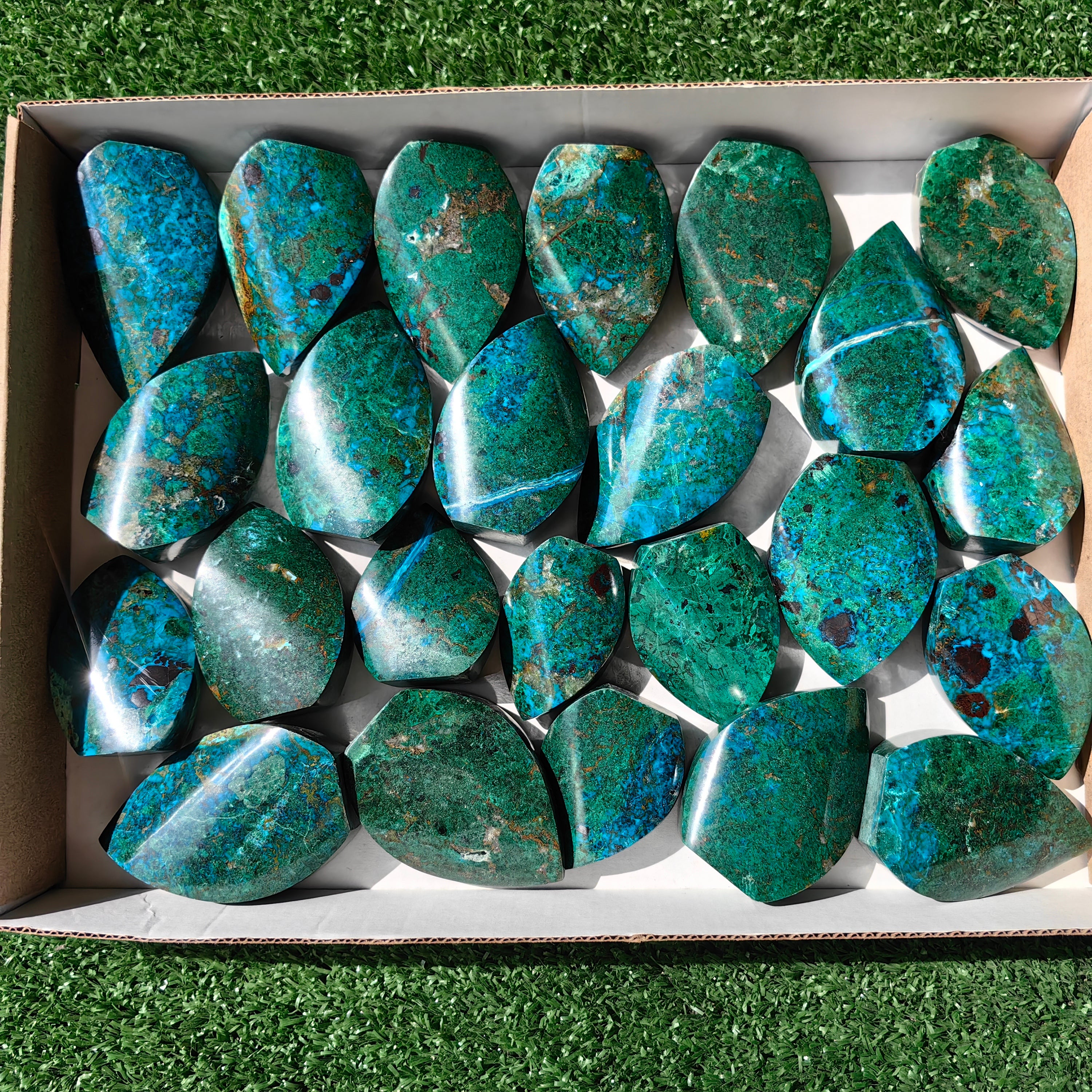 24  pc chrysocolla flames